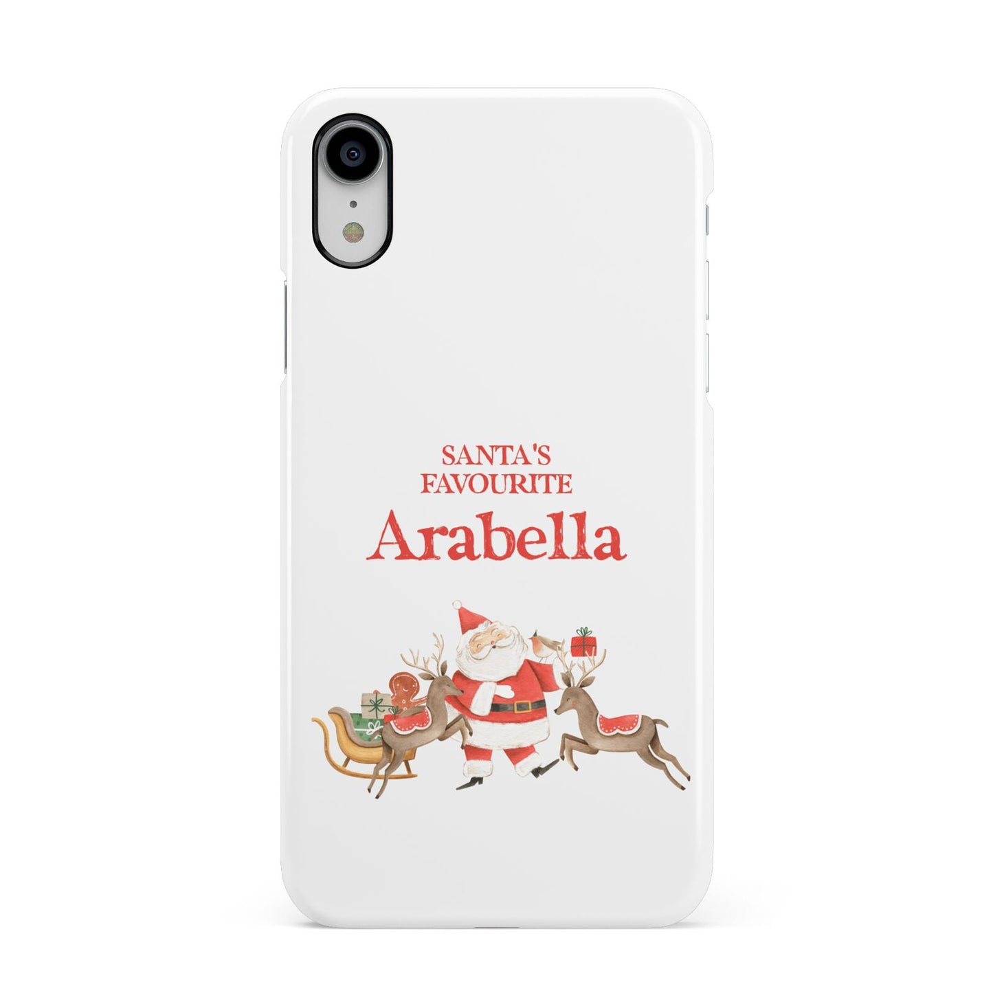 Santas Favourite Personalised Name Apple iPhone XR White 3D Snap Case