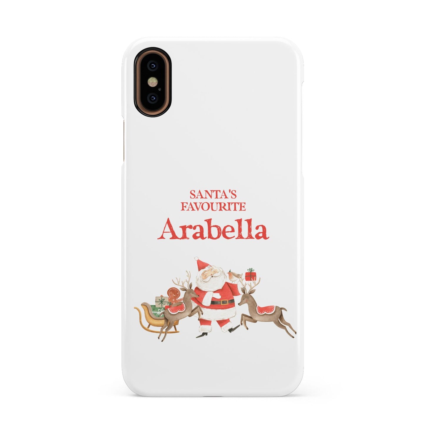 Santas Favourite Personalised Name Apple iPhone XS 3D Snap Case