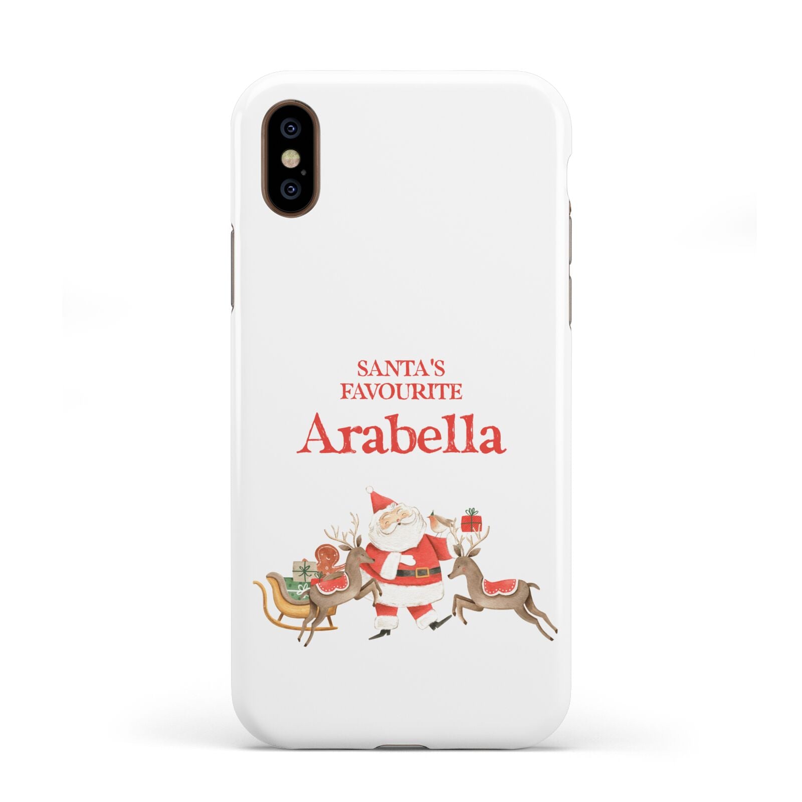 Santas Favourite Personalised Name Apple iPhone XS 3D Tough