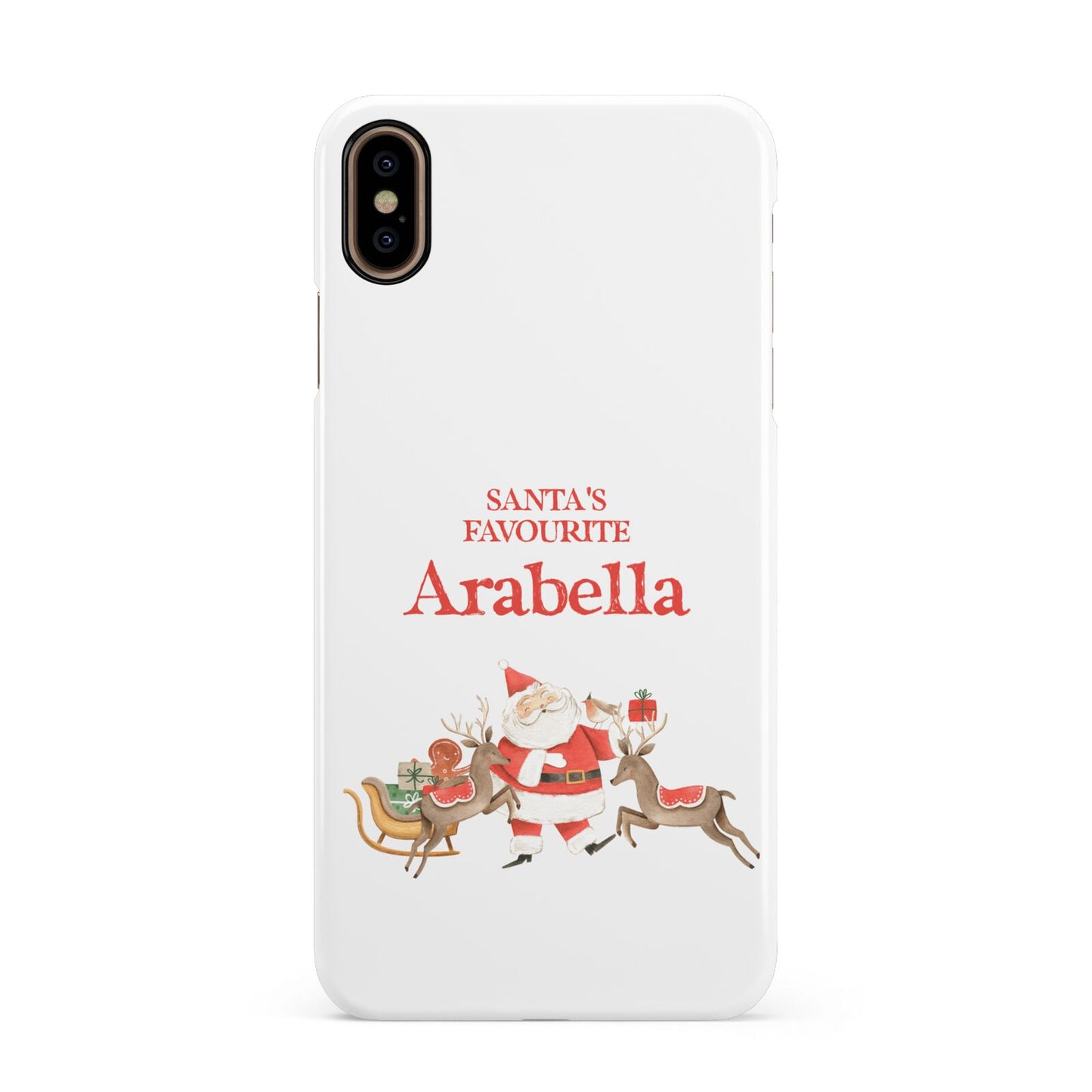 Santas Favourite Personalised Name Apple iPhone Xs Max 3D Snap Case