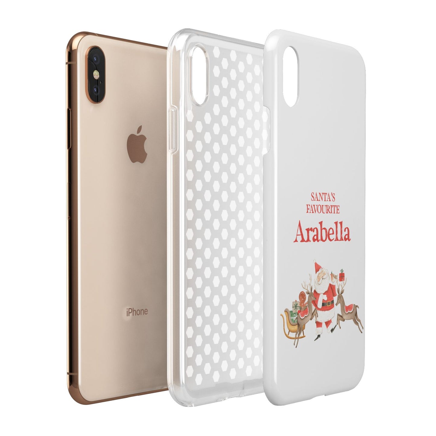 Santas Favourite Personalised Name Apple iPhone Xs Max 3D Tough Case Expanded View