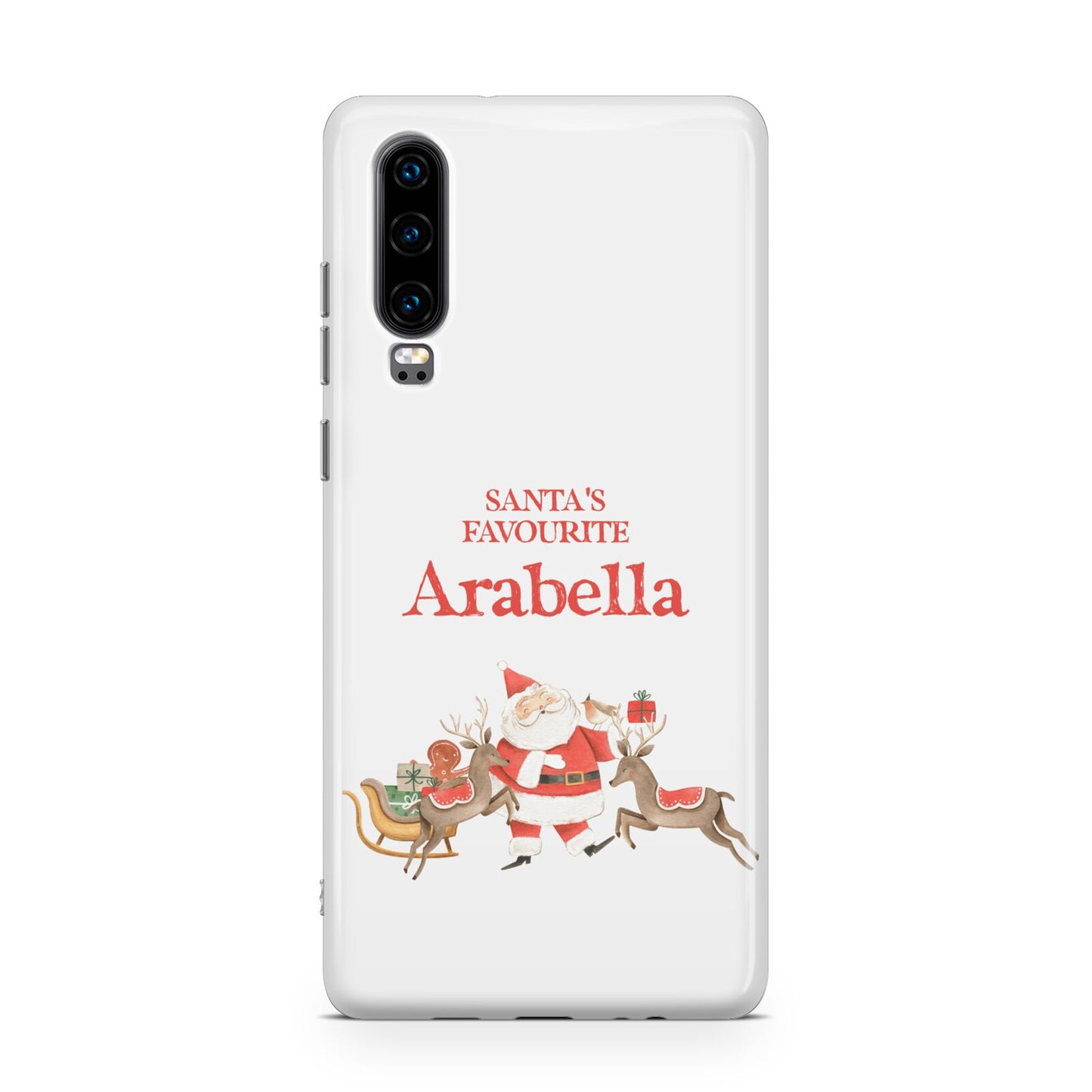 Santas Favourite Personalised Name Huawei P30 Phone Case