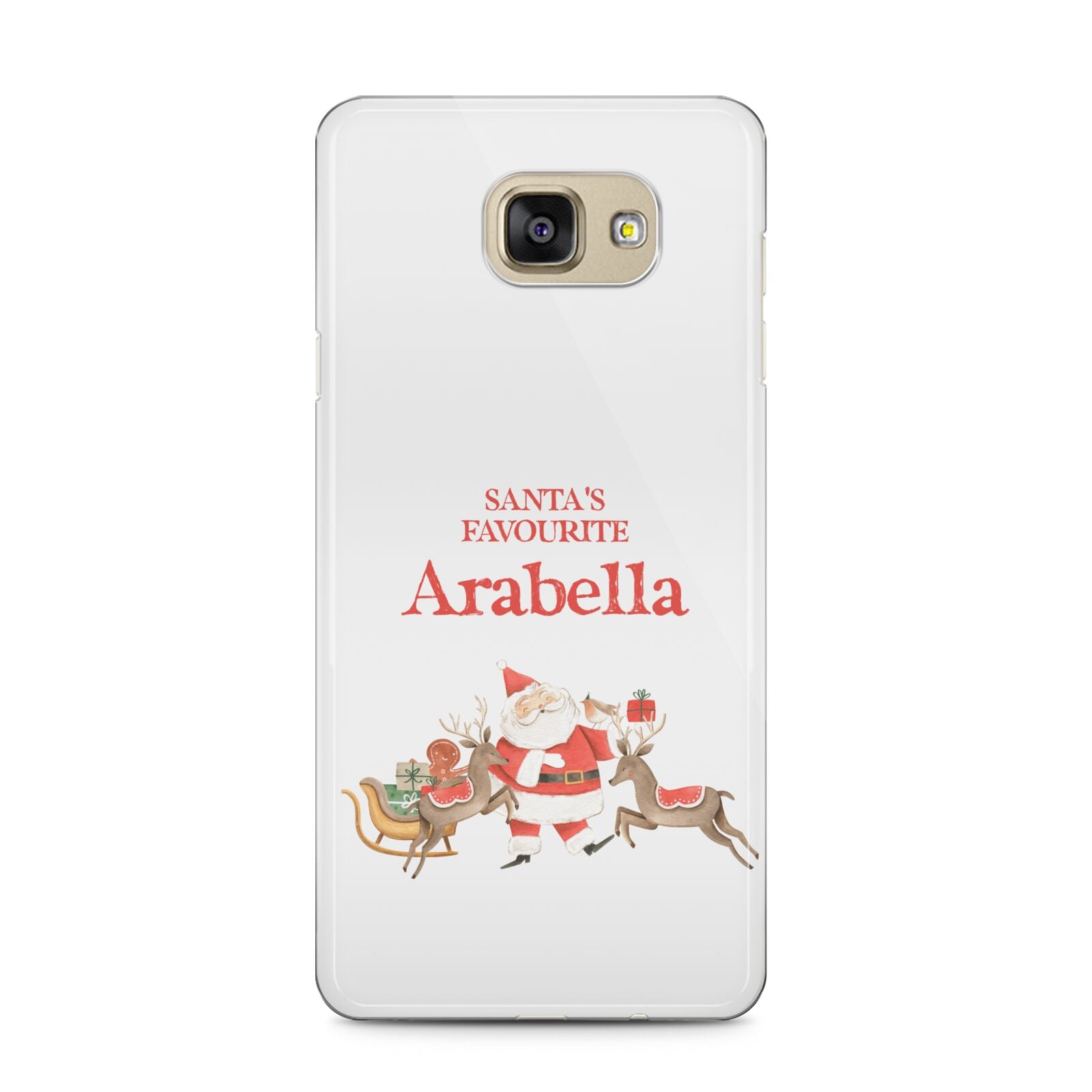 Santas Favourite Personalised Name Samsung Galaxy A5 2016 Case on gold phone