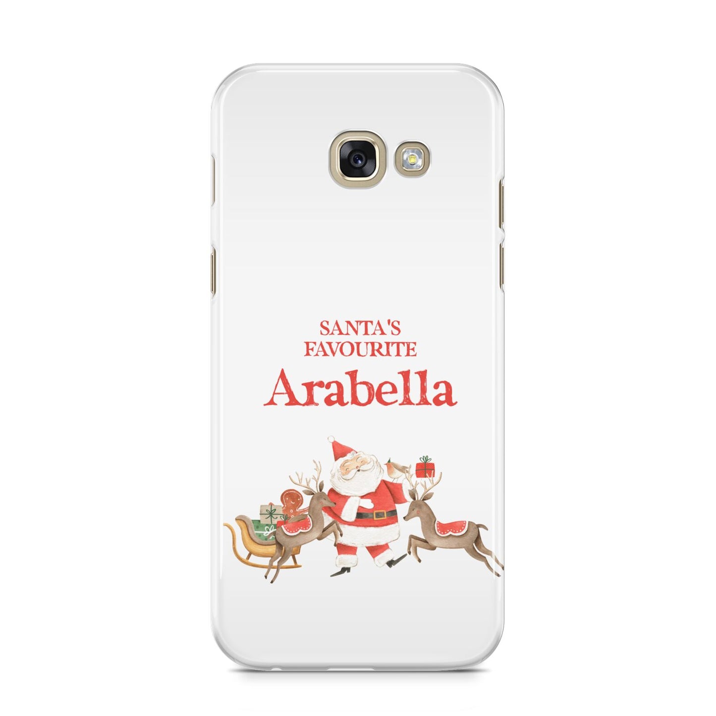 Santas Favourite Personalised Name Samsung Galaxy A5 2017 Case on gold phone