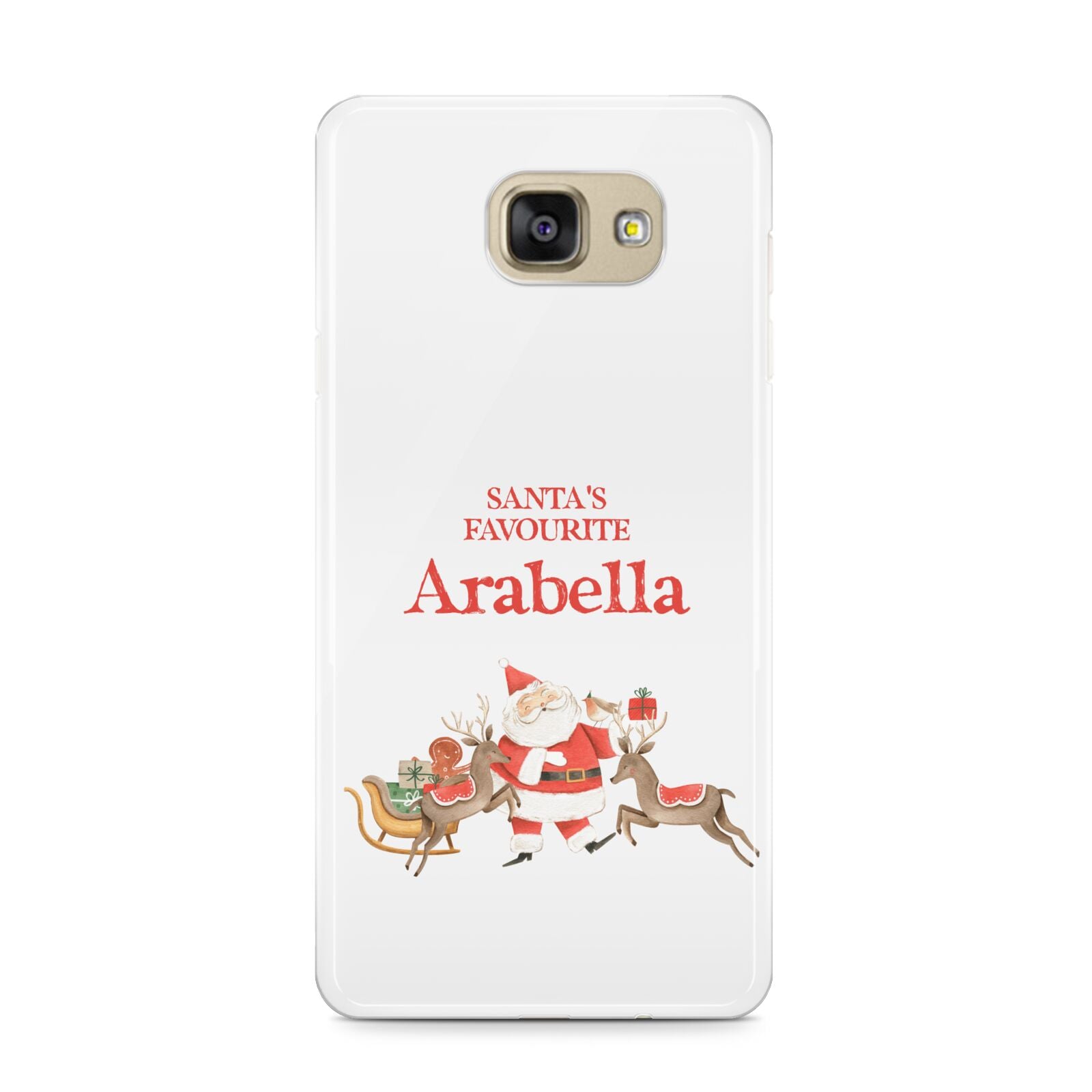 Santas Favourite Personalised Name Samsung Galaxy A9 2016 Case on gold phone