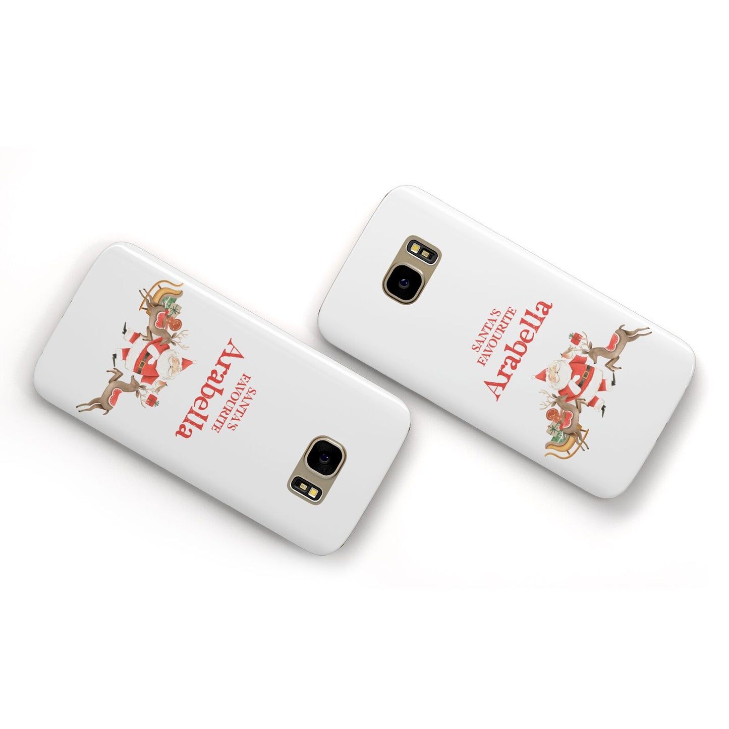 Santas Favourite Personalised Name Samsung Galaxy Case Flat Overview