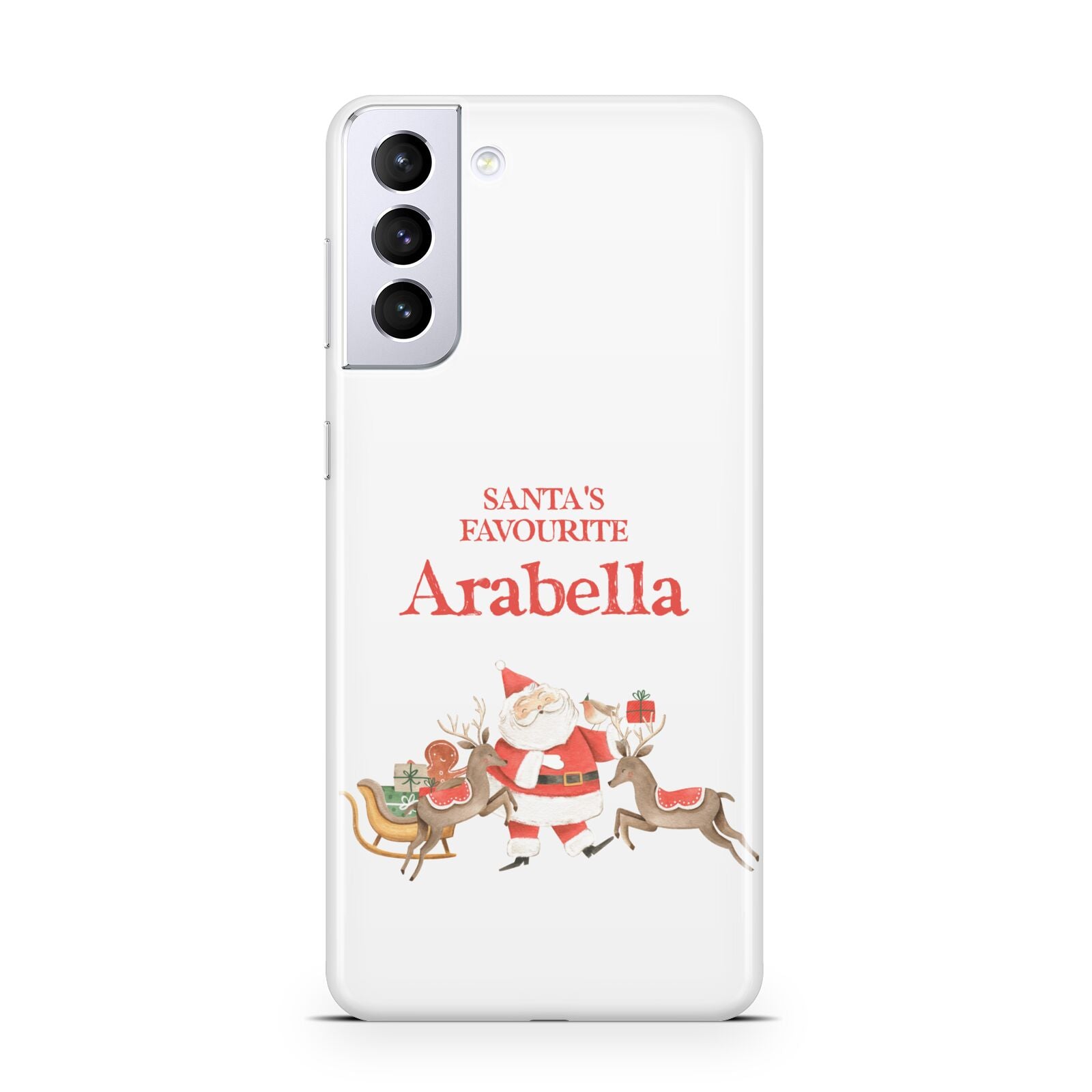 Santas Favourite Personalised Name Samsung S21 Plus Case