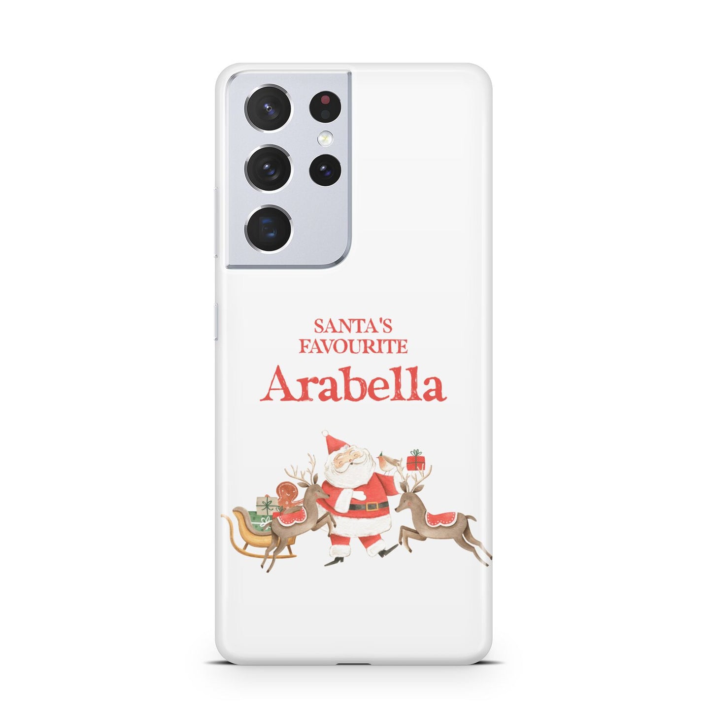 Santas Favourite Personalised Name Samsung S21 Ultra Case