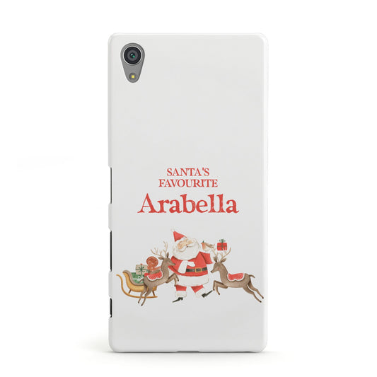 Santas Favourite Personalised Name Sony Xperia Case