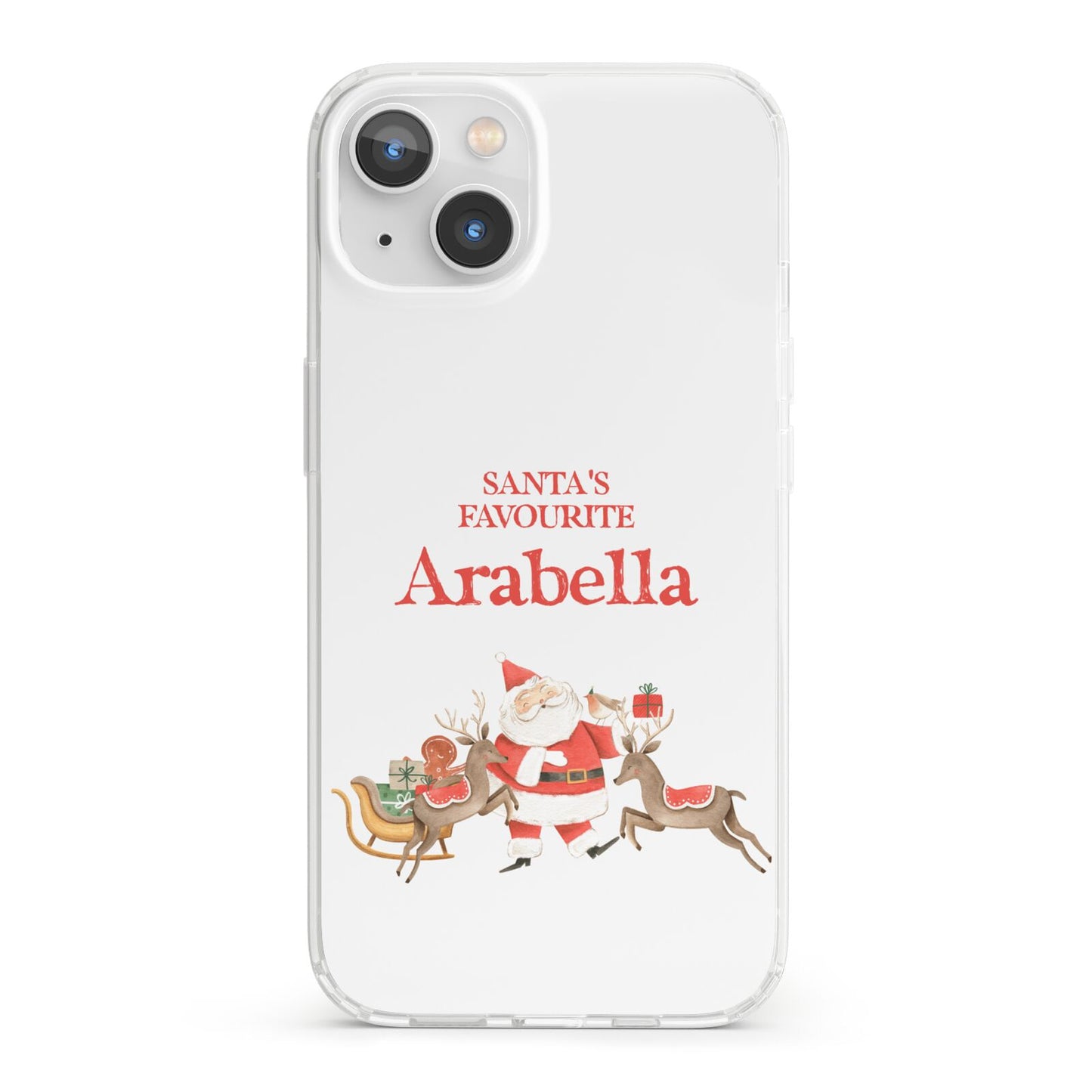 Santas Favourite Personalised Name iPhone 13 Clear Bumper Case