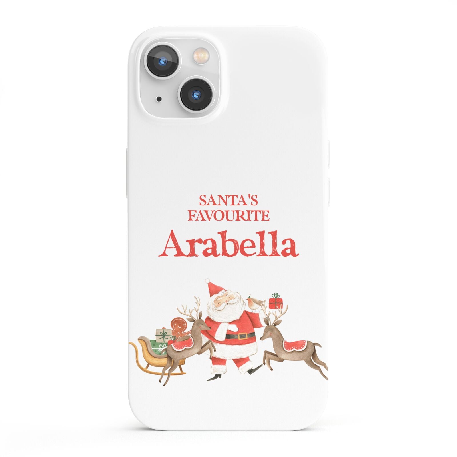 Santas Favourite Personalised Name iPhone 13 Full Wrap 3D Snap Case