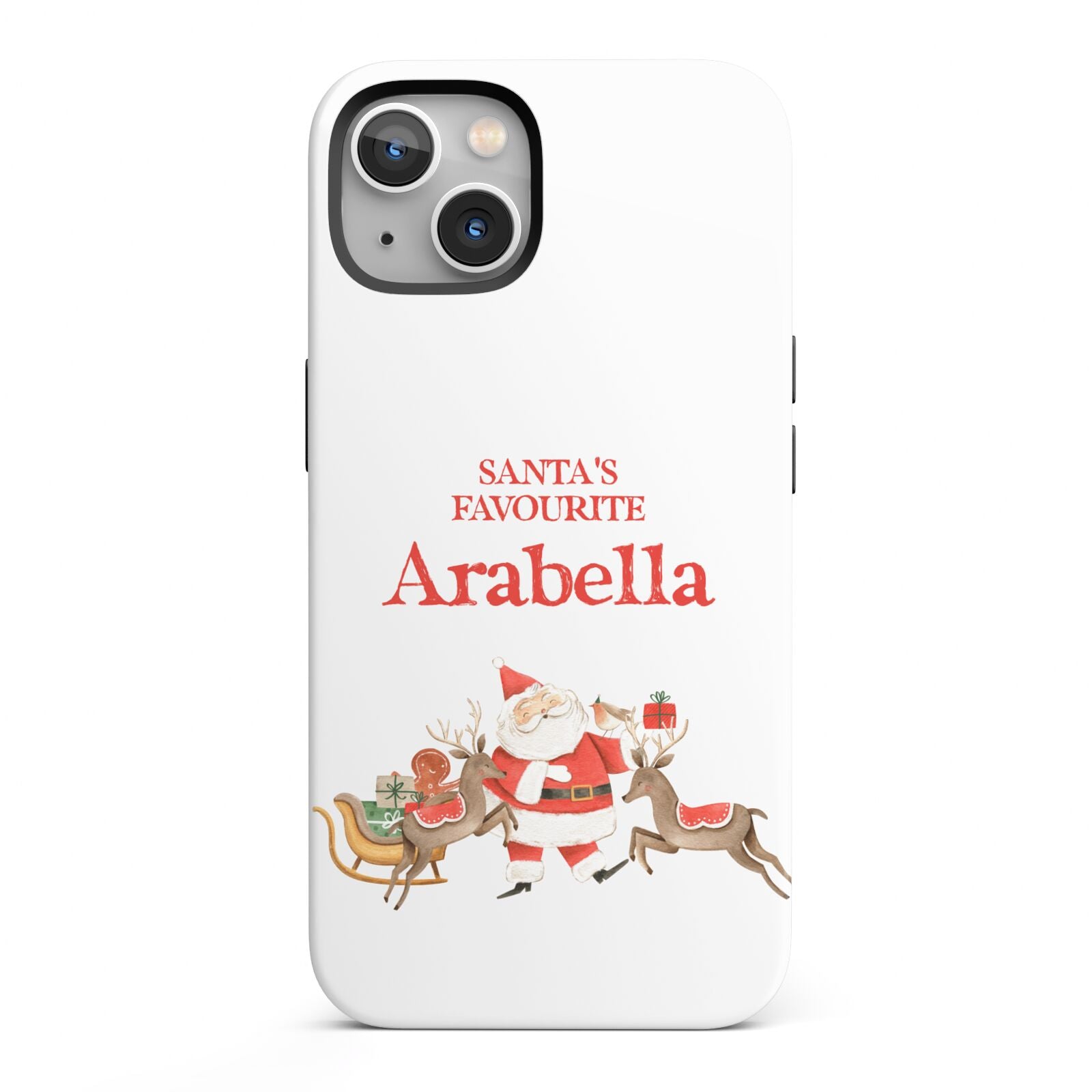 Santas Favourite Personalised Name iPhone 13 Full Wrap 3D Tough Case