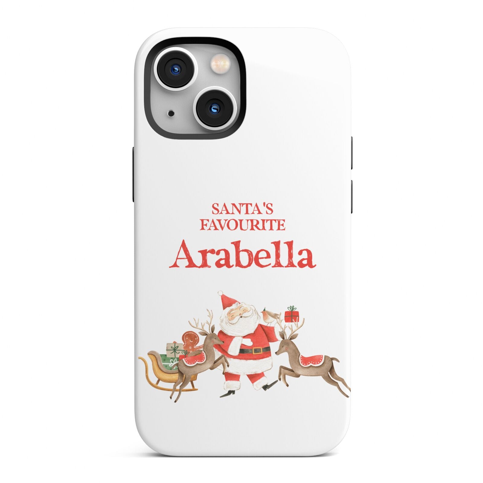 Santas Favourite Personalised Name iPhone 13 Mini Full Wrap 3D Tough Case