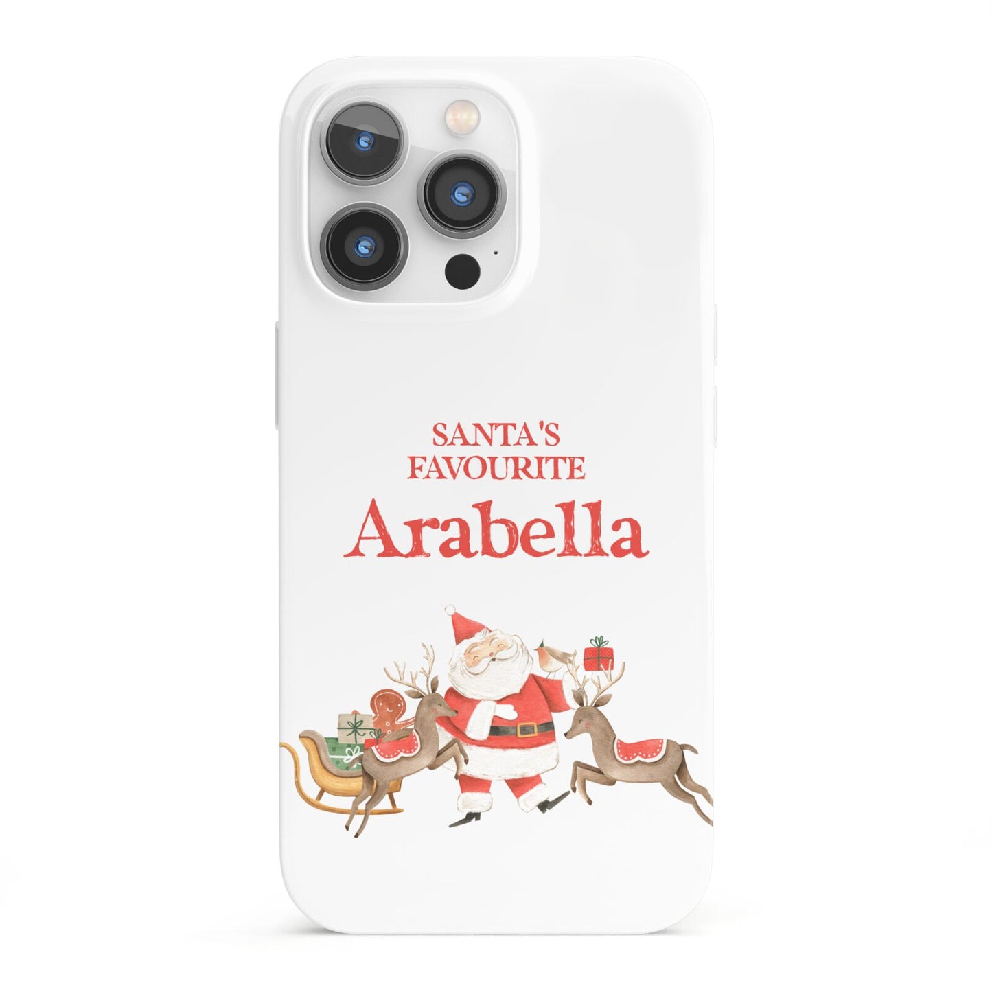 Santas Favourite Personalised Name iPhone 13 Pro Full Wrap 3D Snap Case