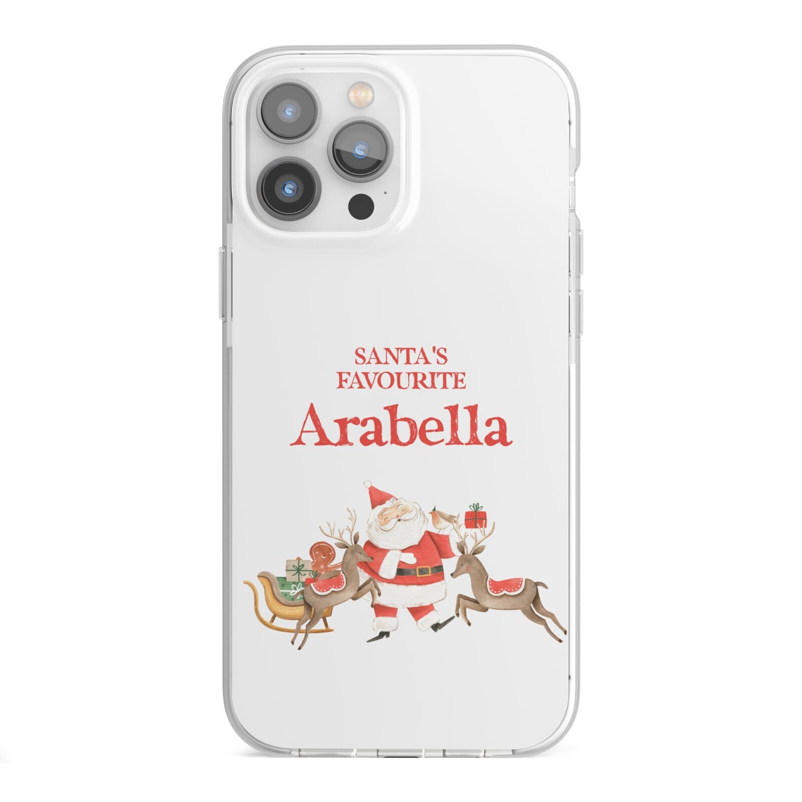 Santas Favourite Personalised Name iPhone 13 Pro Max TPU Impact Case with White Edges