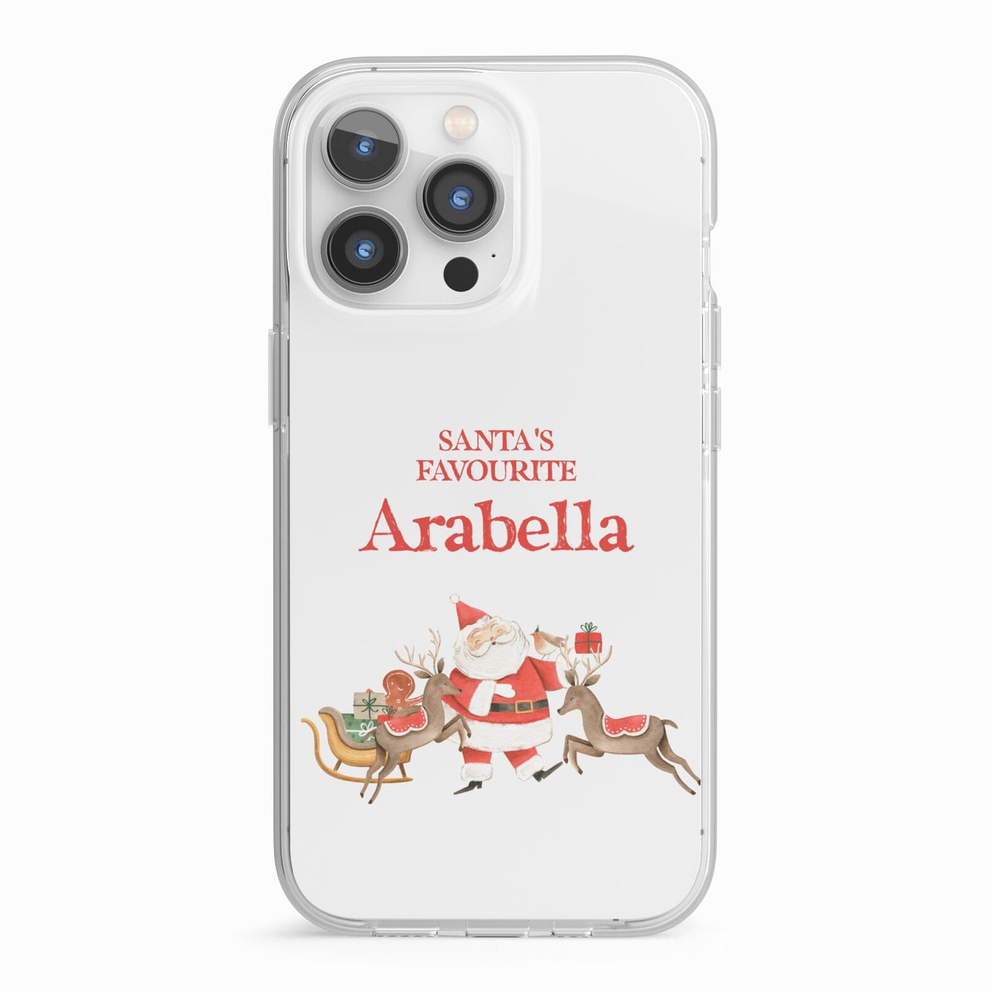 Santas Favourite Personalised Name iPhone 13 Pro TPU Impact Case with White Edges