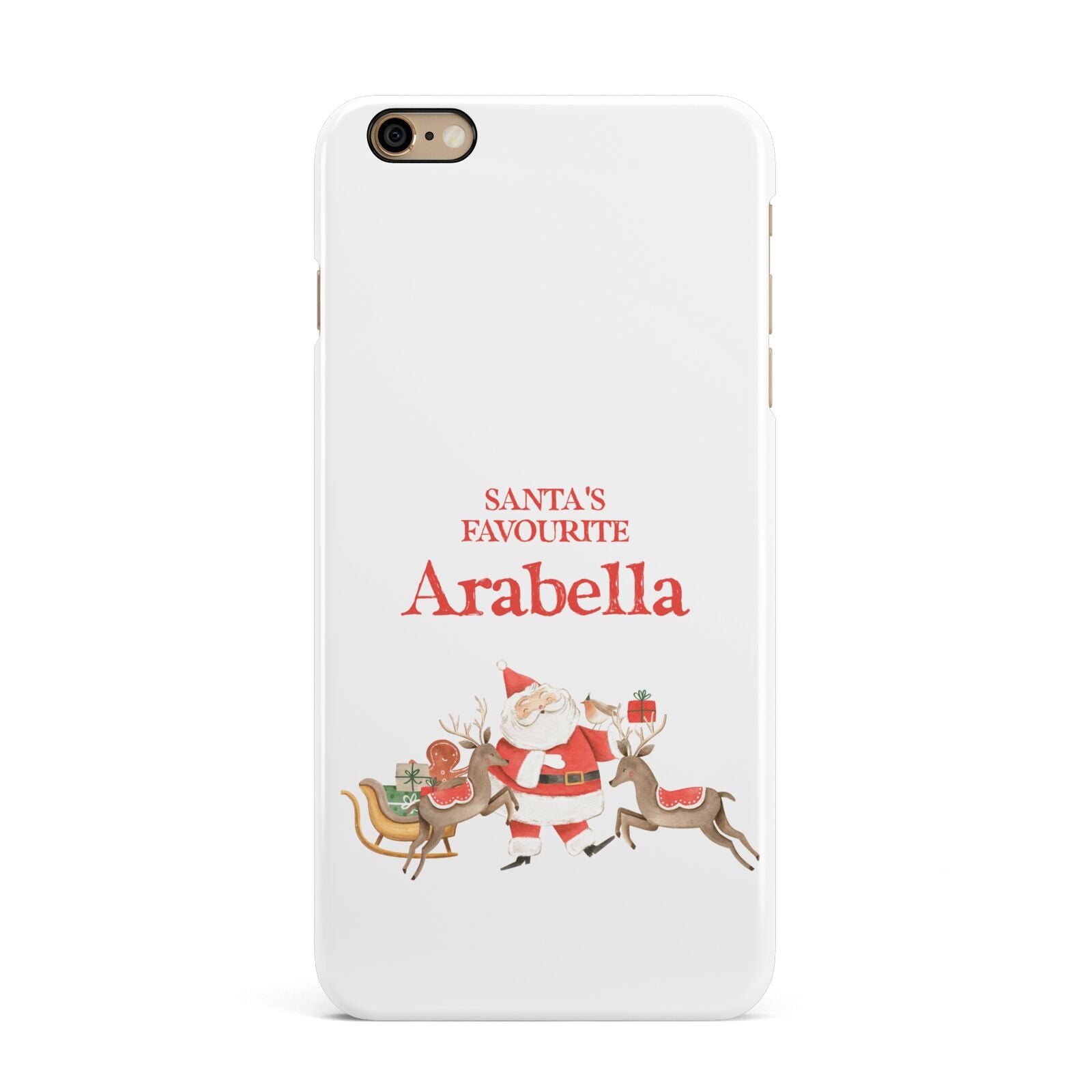 Santas Favourite Personalised Name iPhone 6 Plus 3D Snap Case on Gold Phone