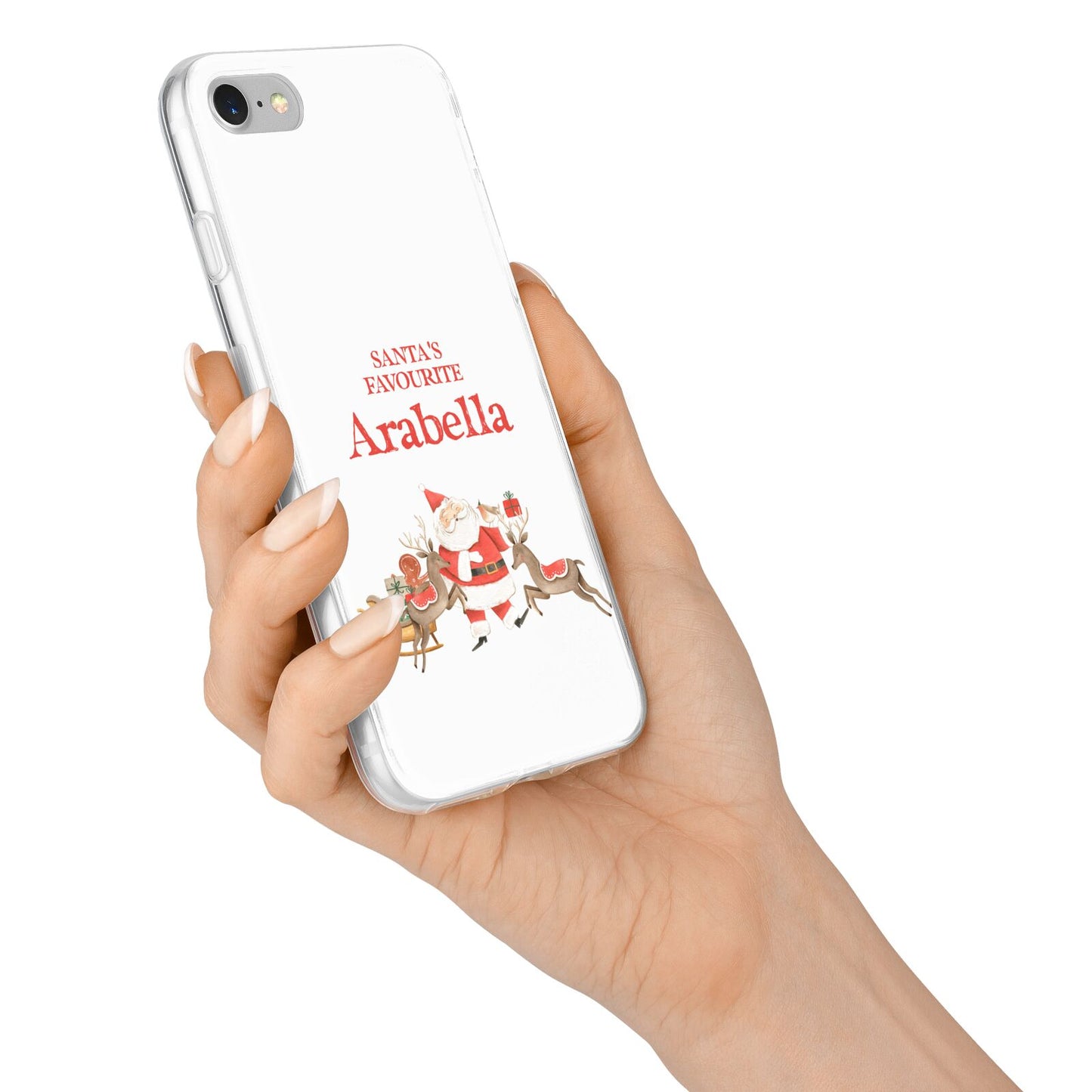 Santas Favourite Personalised Name iPhone 7 Bumper Case on Silver iPhone Alternative Image