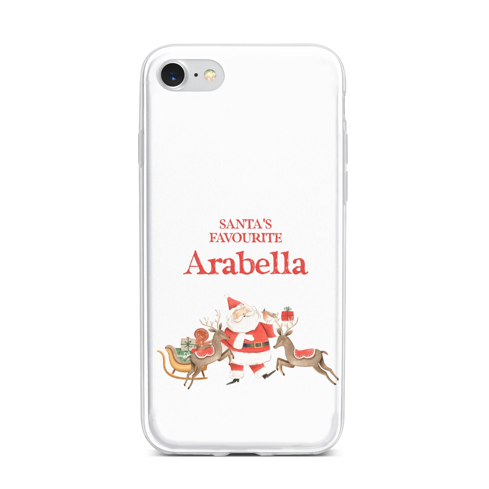 Santas Favourite Personalised Name iPhone 7 Bumper Case on Silver iPhone