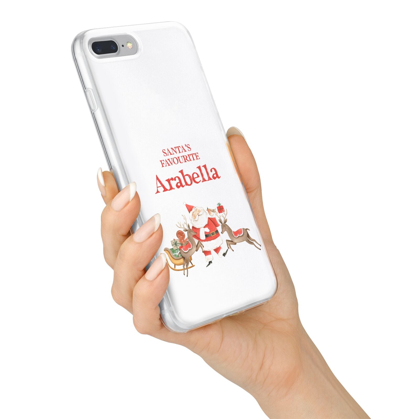 Santas Favourite Personalised Name iPhone 7 Plus Bumper Case on Silver iPhone Alternative Image