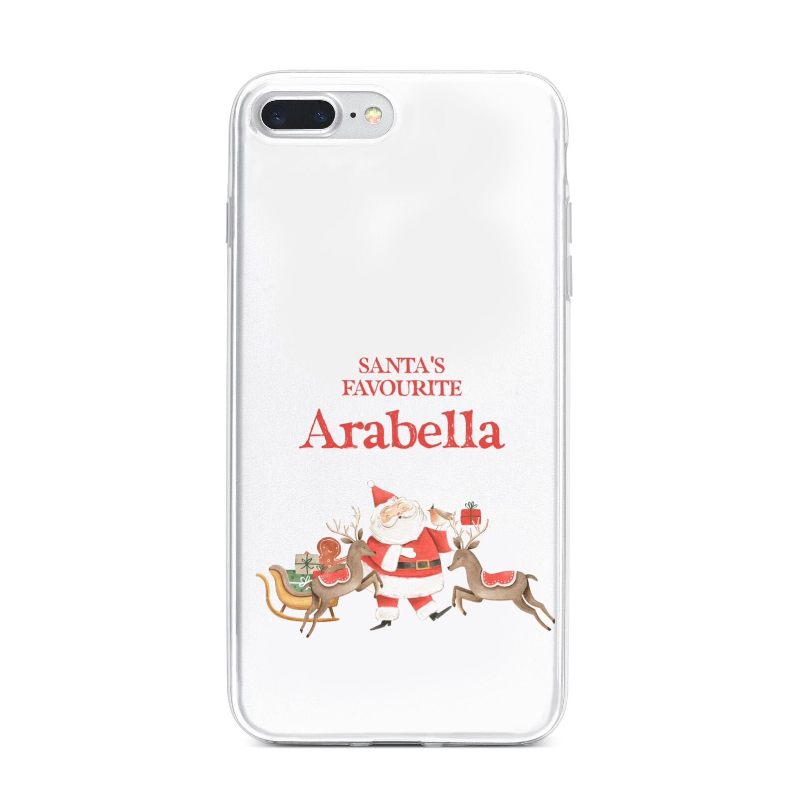 Santas Favourite Personalised Name iPhone 7 Plus Bumper Case on Silver iPhone