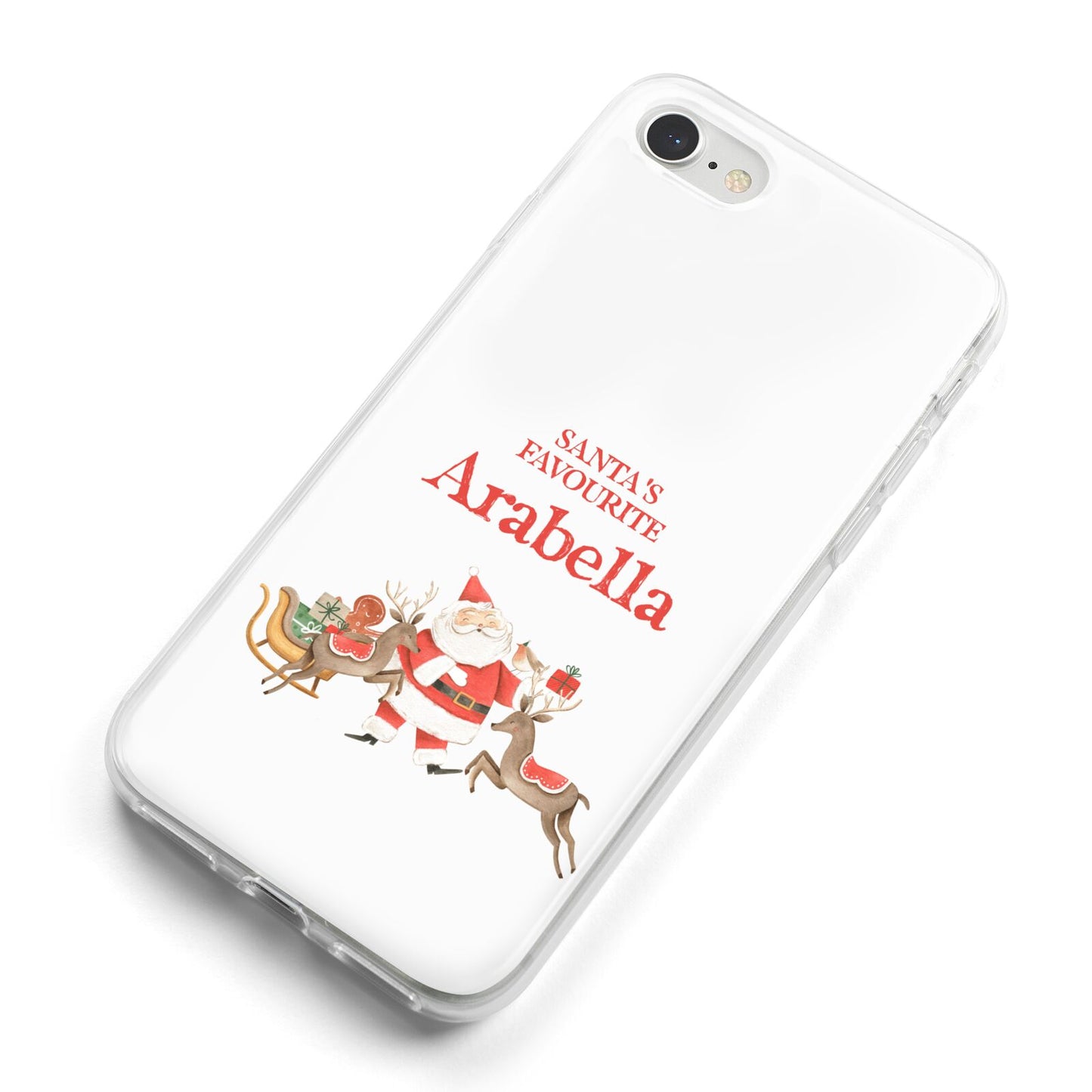 Santas Favourite Personalised Name iPhone 8 Bumper Case on Silver iPhone Alternative Image