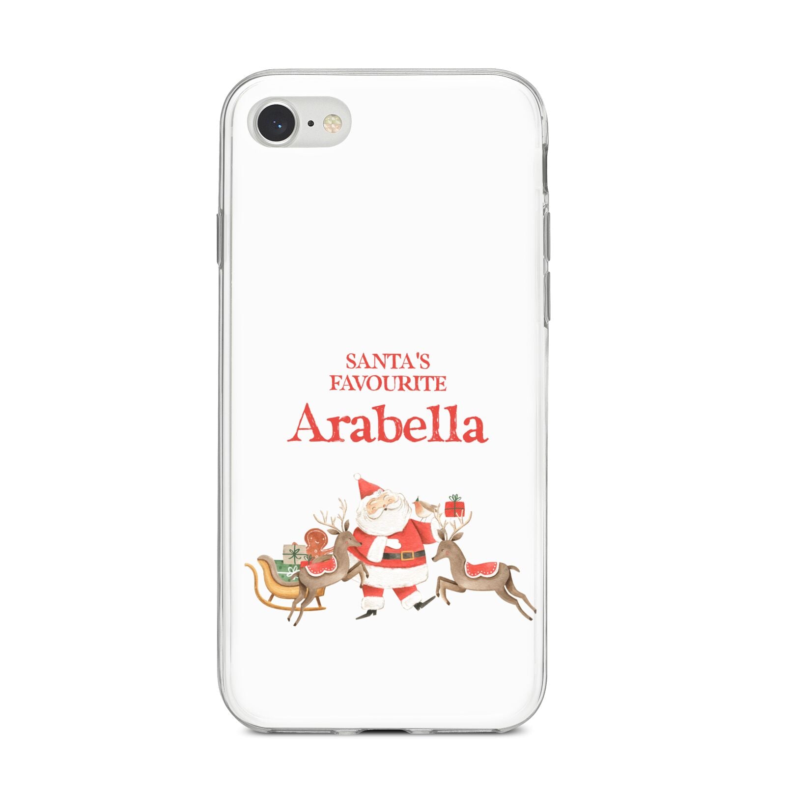 Santas Favourite Personalised Name iPhone 8 Bumper Case on Silver iPhone