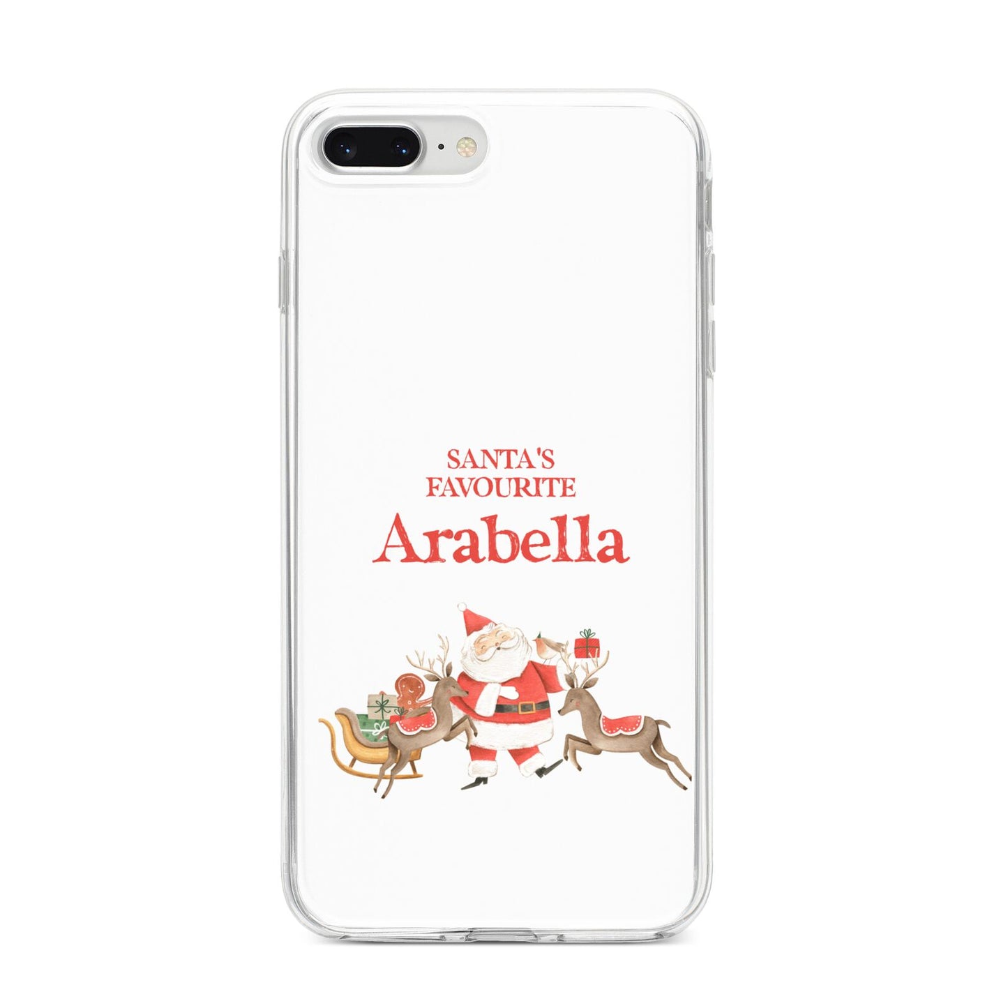 Santas Favourite Personalised Name iPhone 8 Plus Bumper Case on Silver iPhone