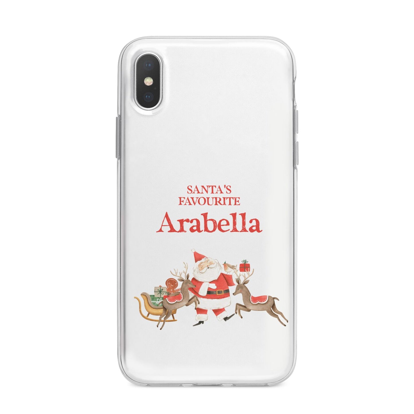 Santas Favourite Personalised Name iPhone X Bumper Case on Silver iPhone Alternative Image 1