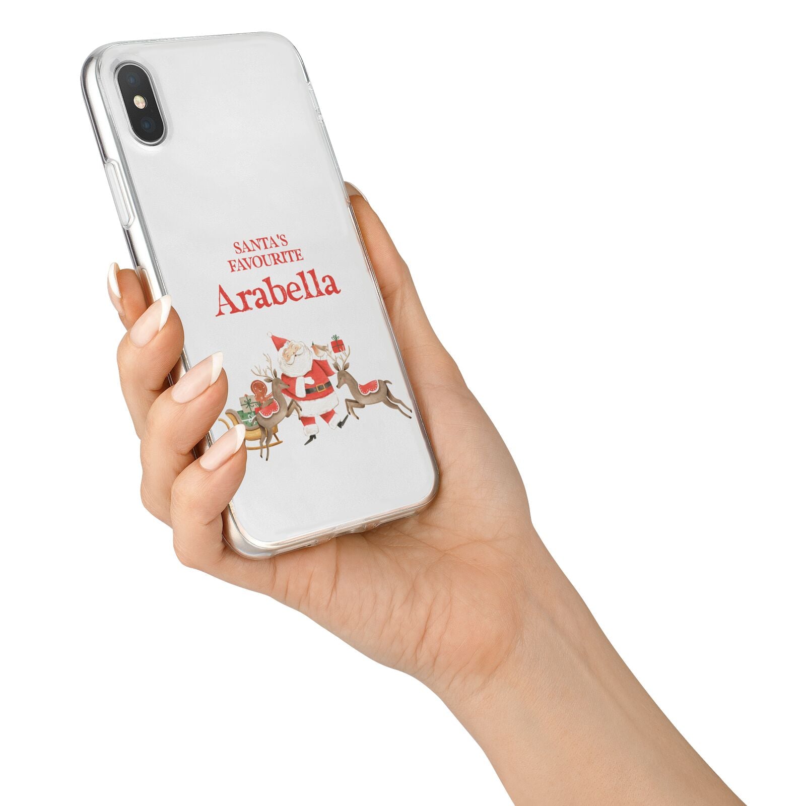 Santas Favourite Personalised Name iPhone X Bumper Case on Silver iPhone Alternative Image 2