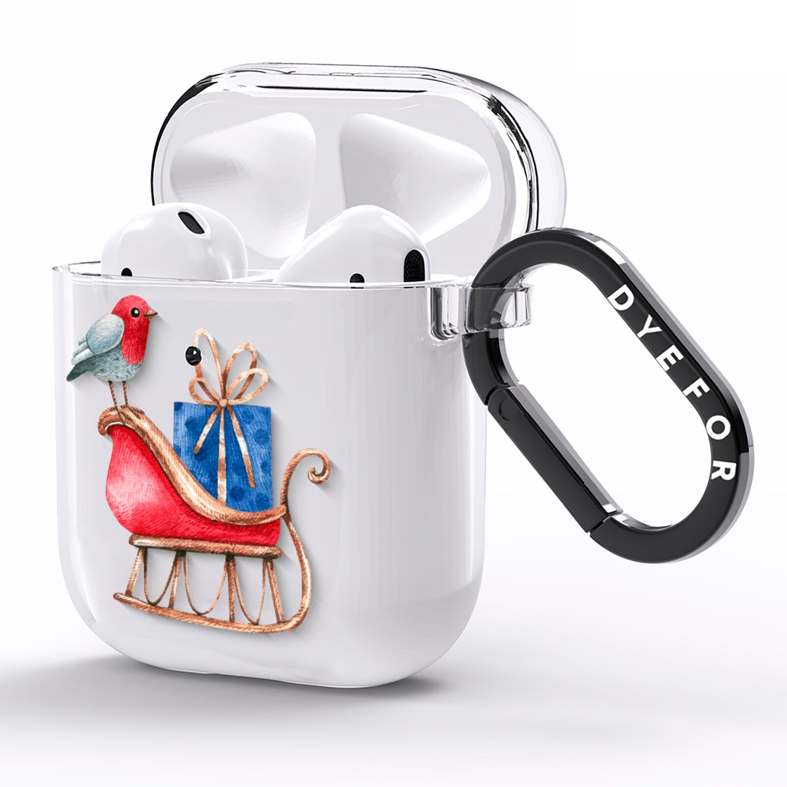 Santas Sleigh AirPods Clear Case Side Image