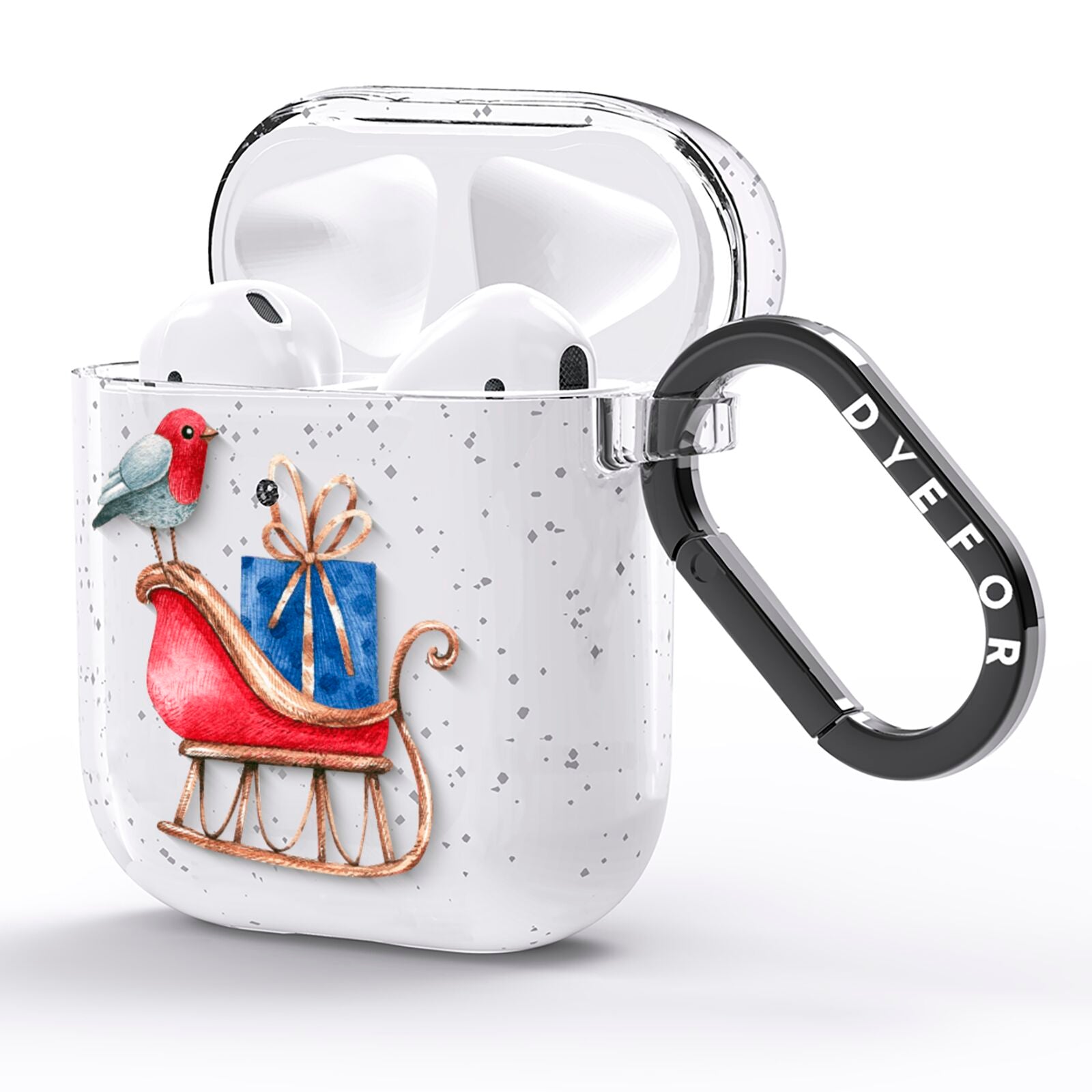 Santas Sleigh AirPods Glitter Case Side Image