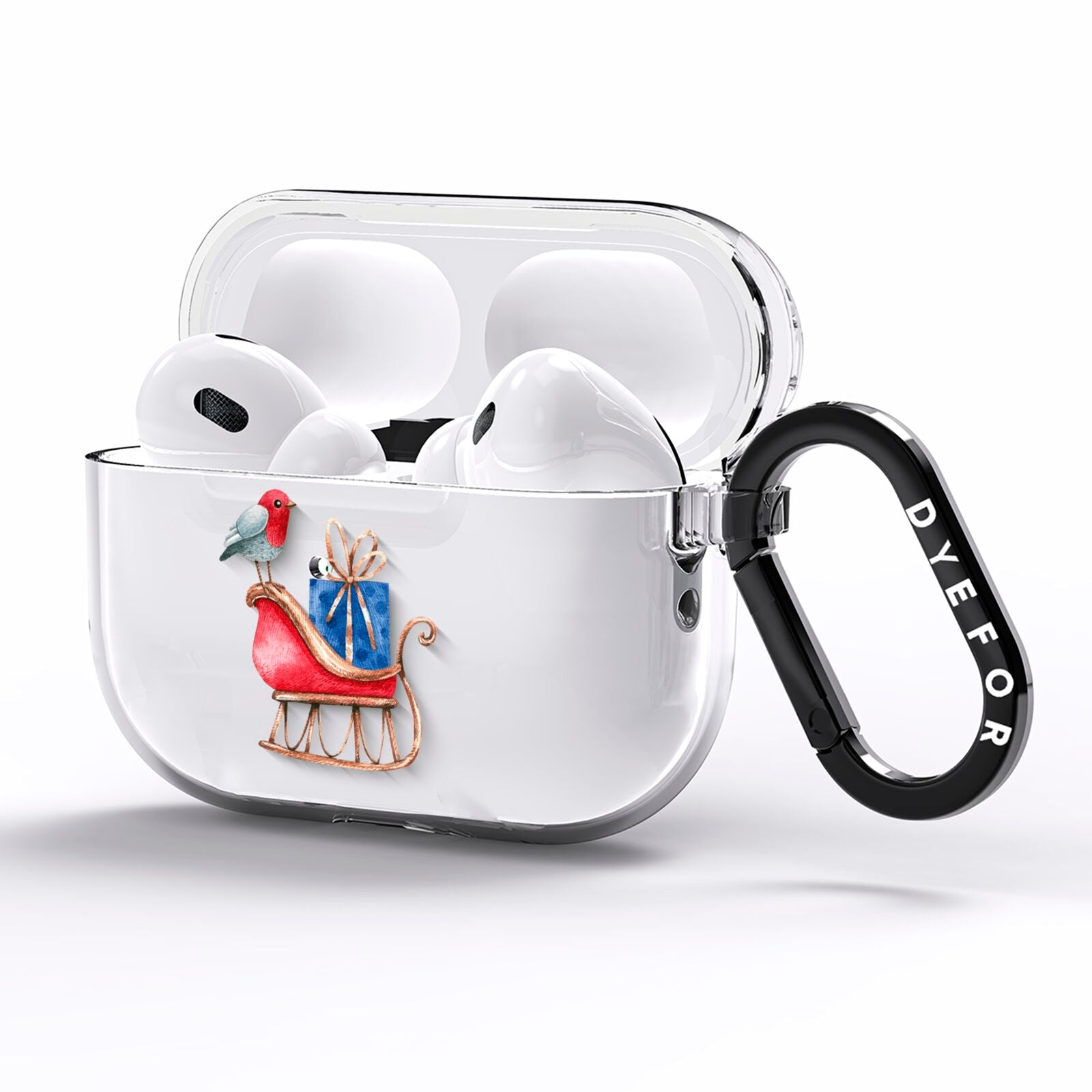 Santas Sleigh AirPods Pro Clear Case Side Image