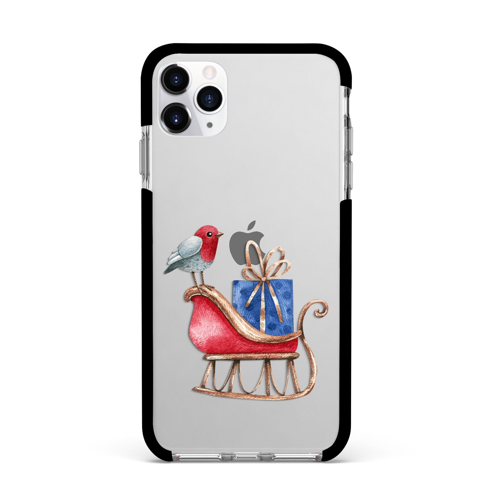 Santas Sleigh Apple iPhone 11 Pro Max in Silver with Black Impact Case