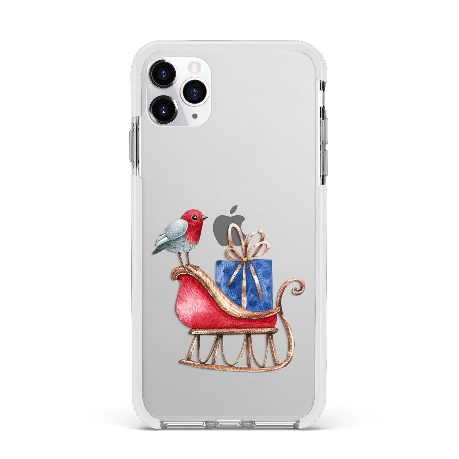 Santas Sleigh Apple iPhone 11 Pro Max in Silver with White Impact Case