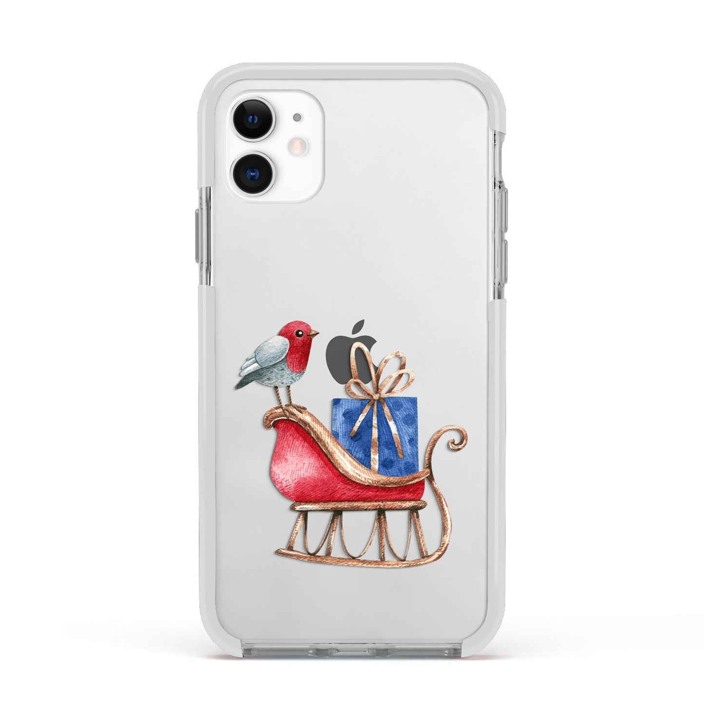 Santas Sleigh Apple iPhone 11 in White with White Impact Case