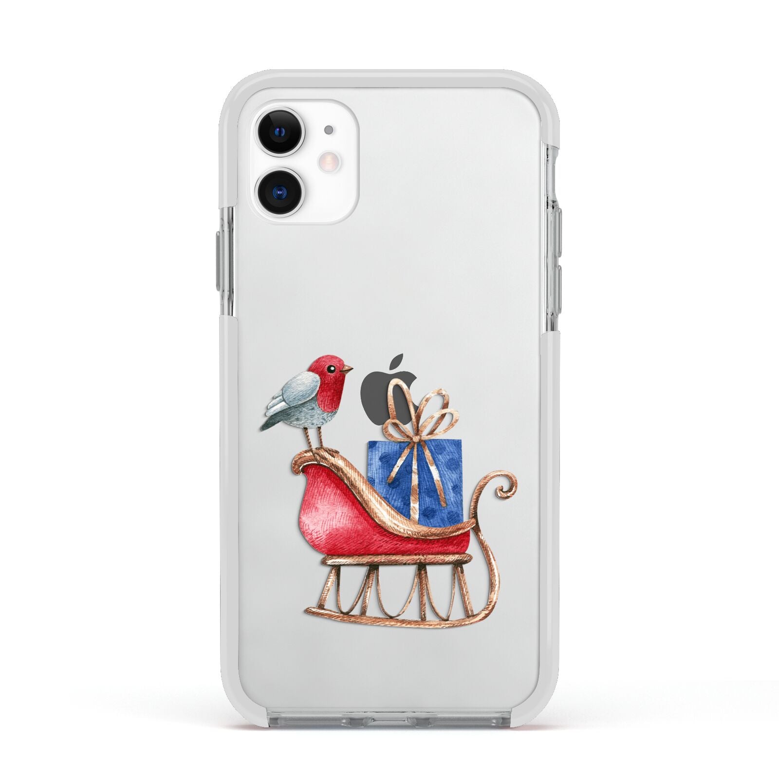 Santas Sleigh Apple iPhone 11 in White with White Impact Case