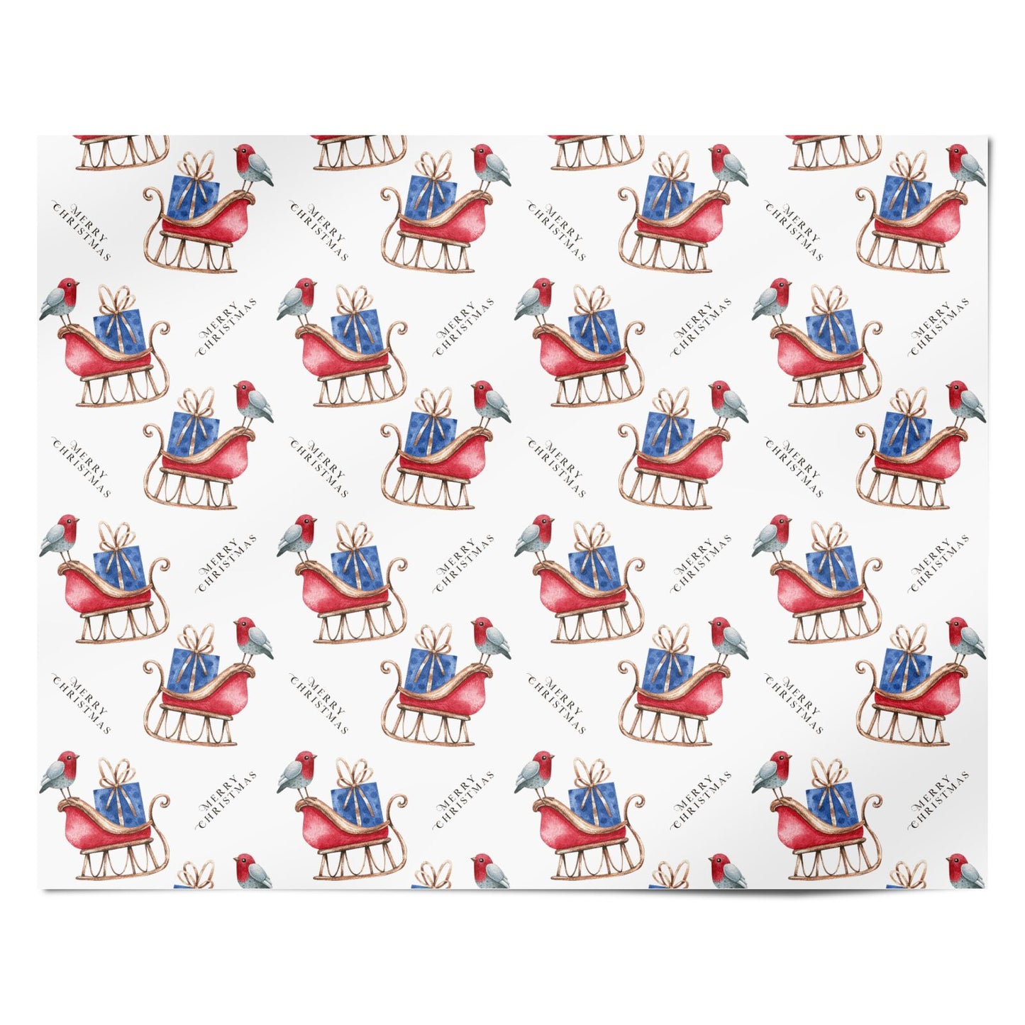 Santas Sleigh Personalised Wrapping Paper Alternative