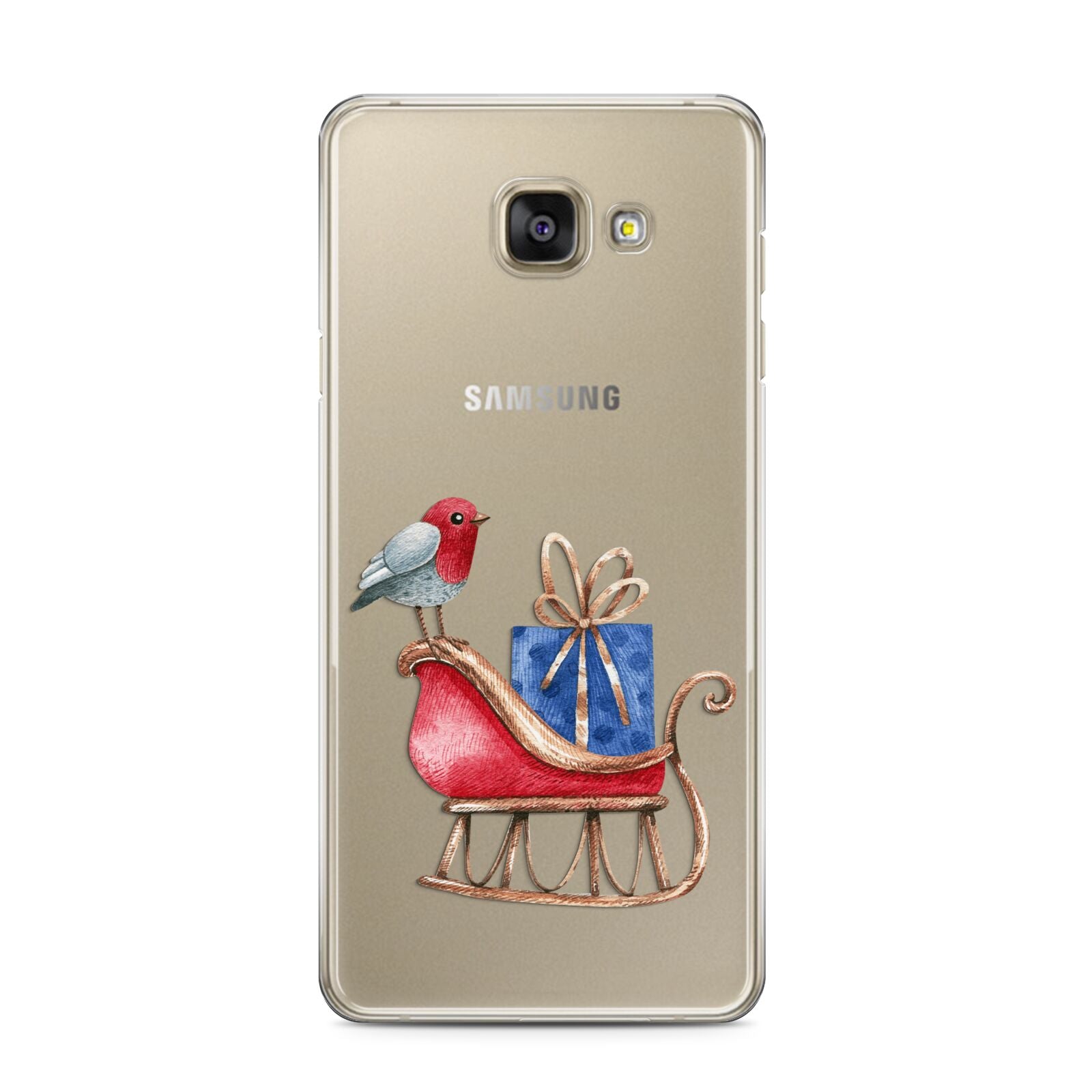 Santas Sleigh Samsung Galaxy A3 2016 Case on gold phone