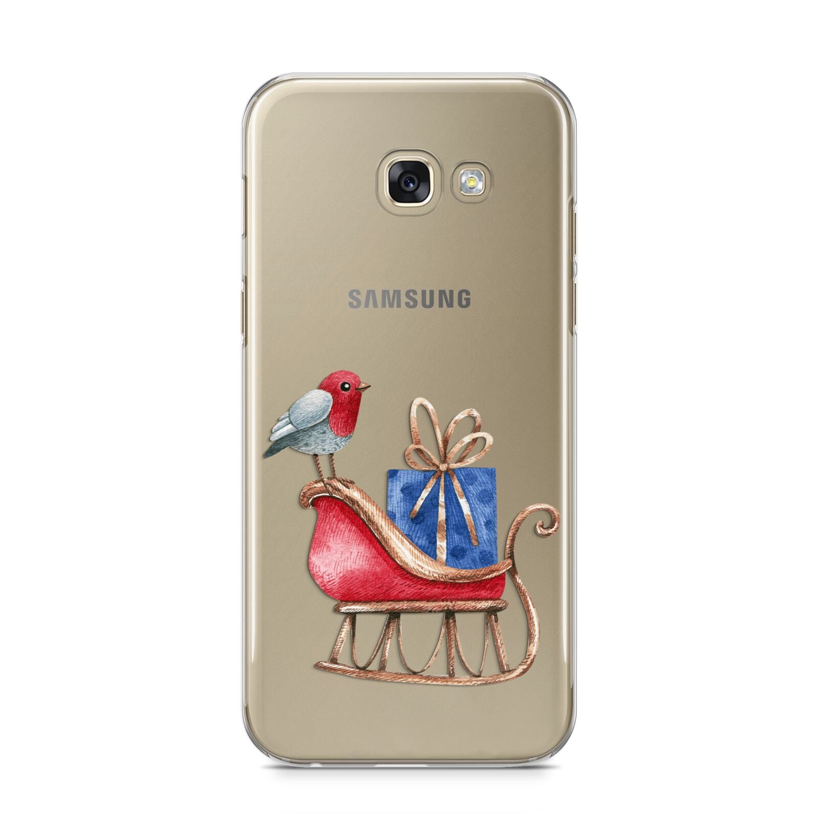 Santas Sleigh Samsung Galaxy A5 2017 Case on gold phone