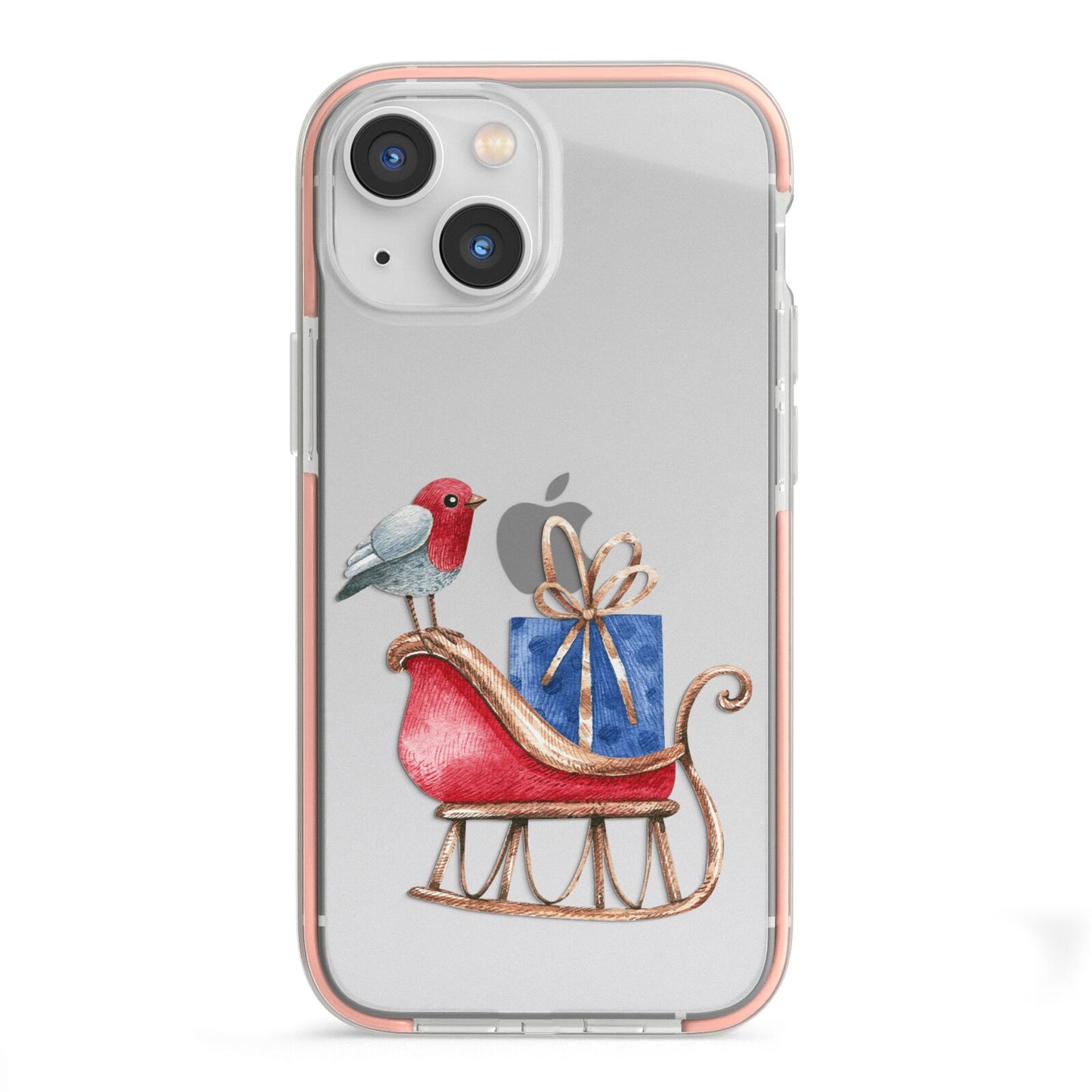 Santas Sleigh iPhone 13 Mini TPU Impact Case with Pink Edges