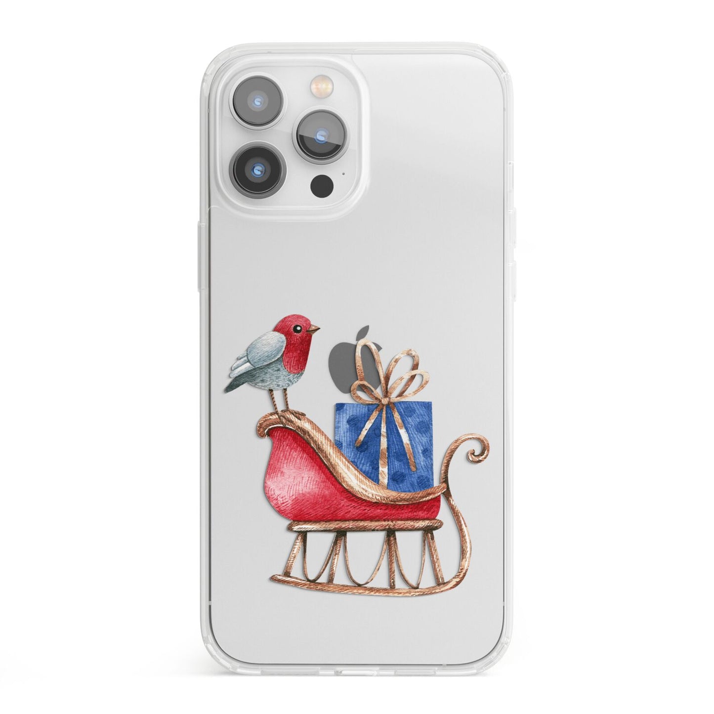 Santas Sleigh iPhone 13 Pro Max Clear Bumper Case