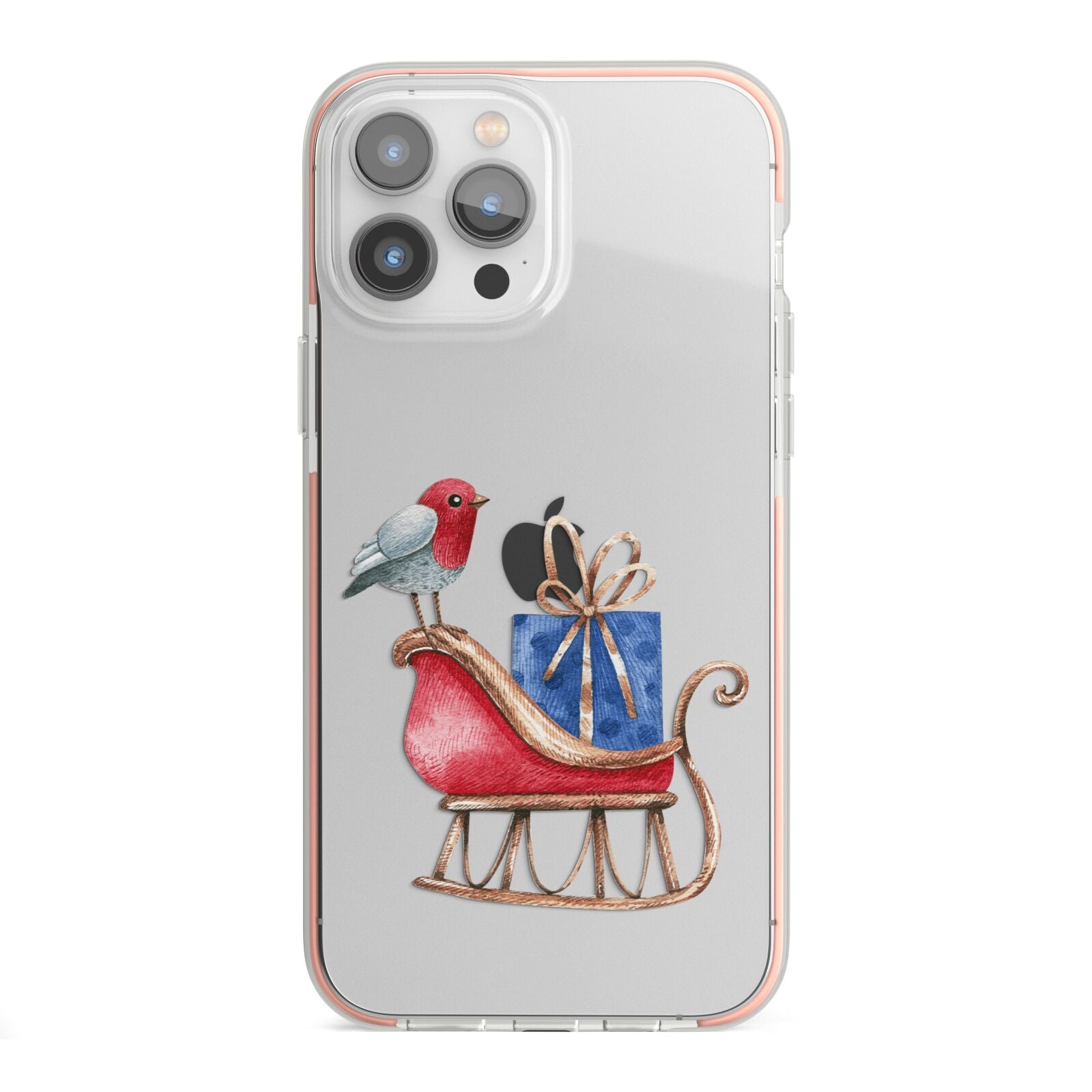 Santas Sleigh iPhone 13 Pro Max TPU Impact Case with Pink Edges