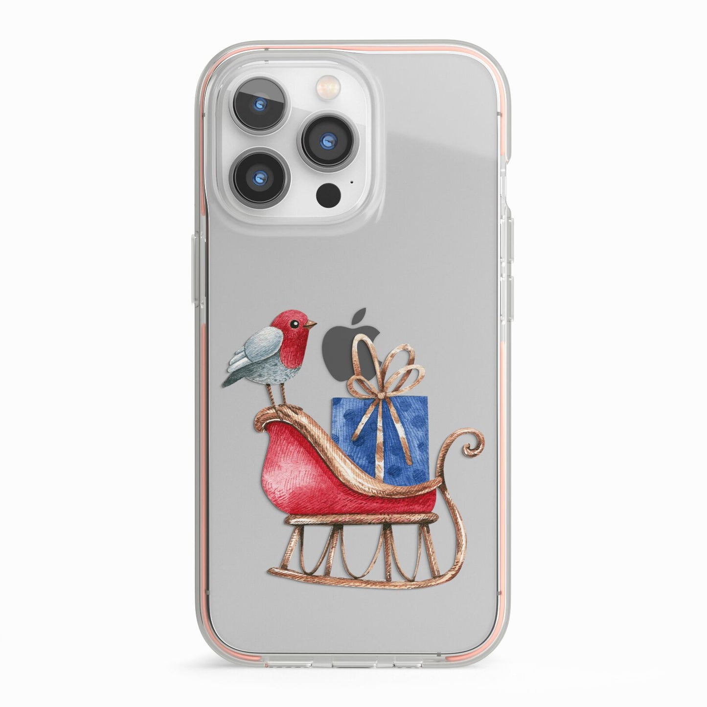 Santas Sleigh iPhone 13 Pro TPU Impact Case with Pink Edges