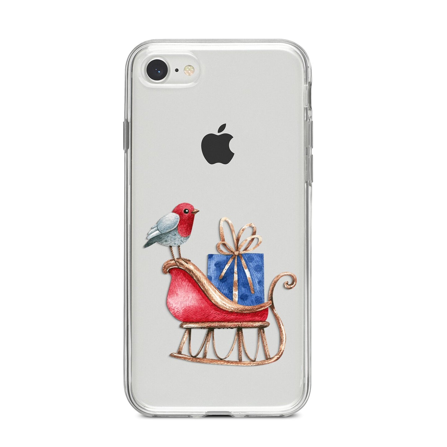 Santas Sleigh iPhone 8 Bumper Case on Silver iPhone