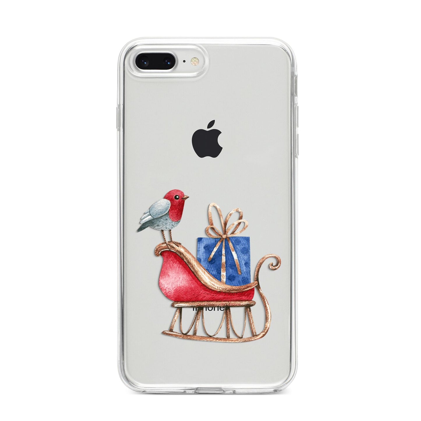 Santas Sleigh iPhone 8 Plus Bumper Case on Silver iPhone