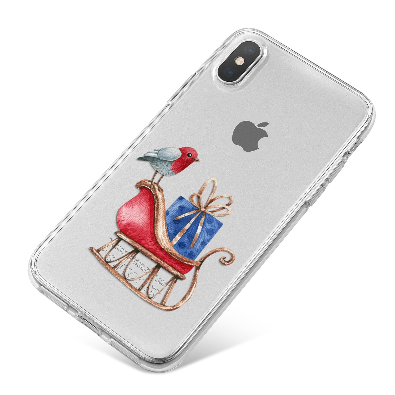 Santas Sleigh iPhone X Bumper Case on Silver iPhone