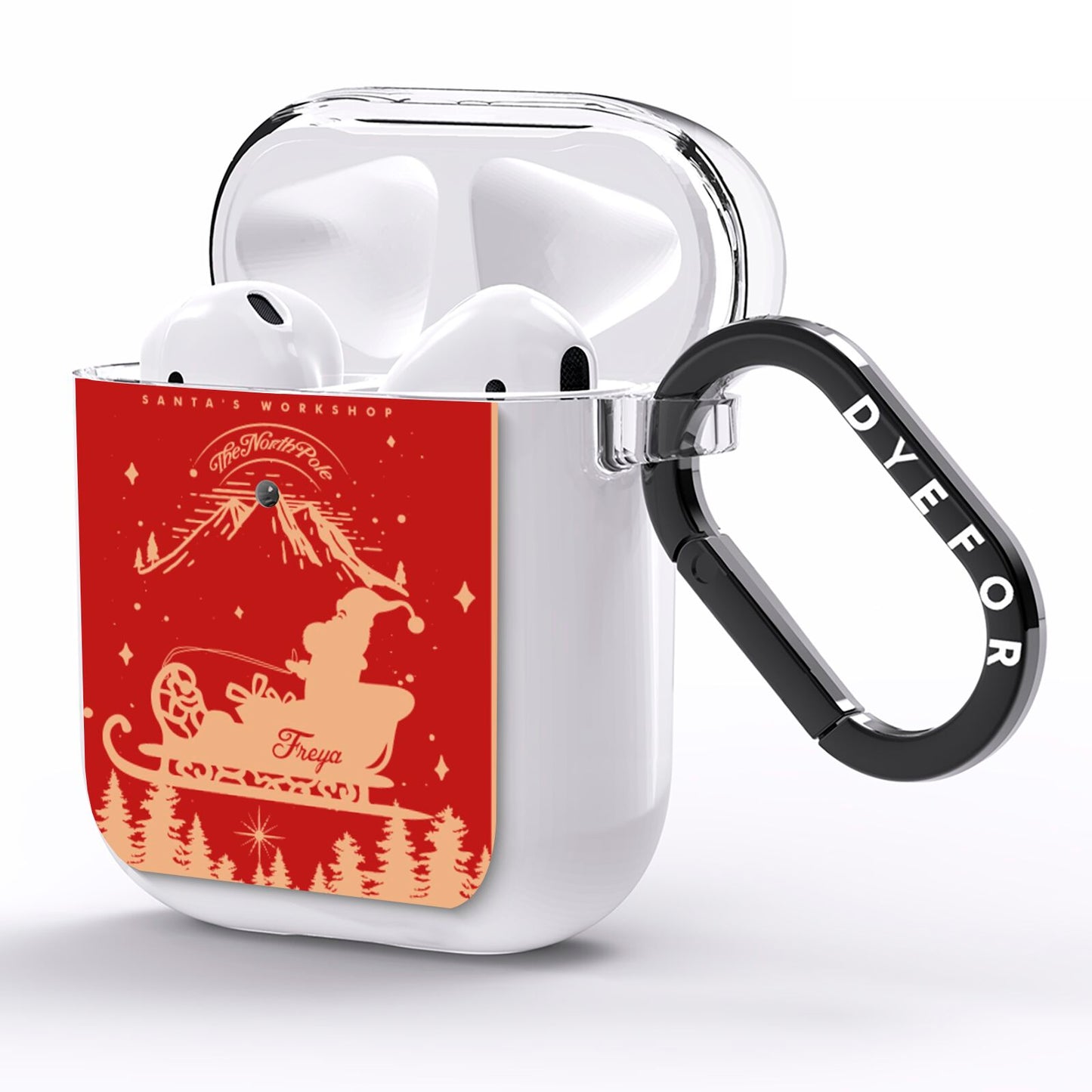 Santas Workshop Personalised AirPods Clear Case Side Image