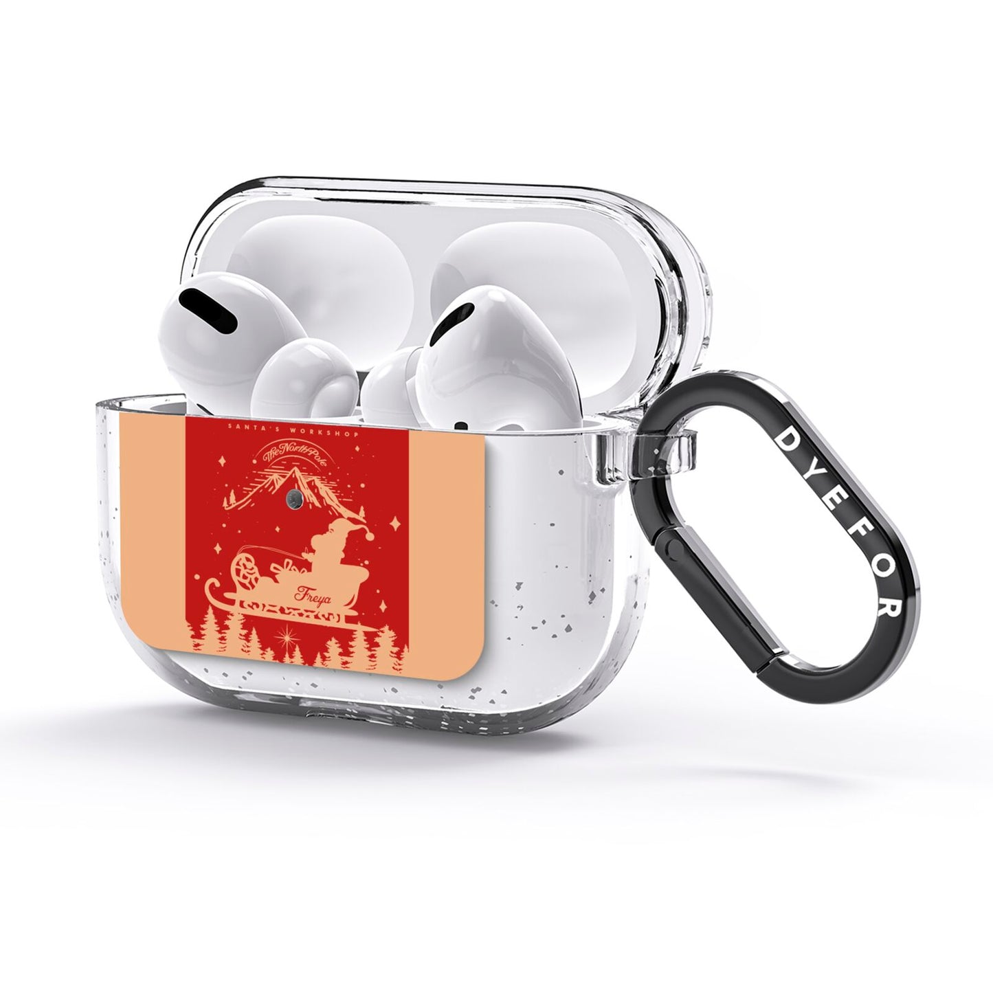 Santas Workshop Personalised AirPods Glitter Case 3rd Gen Side Image