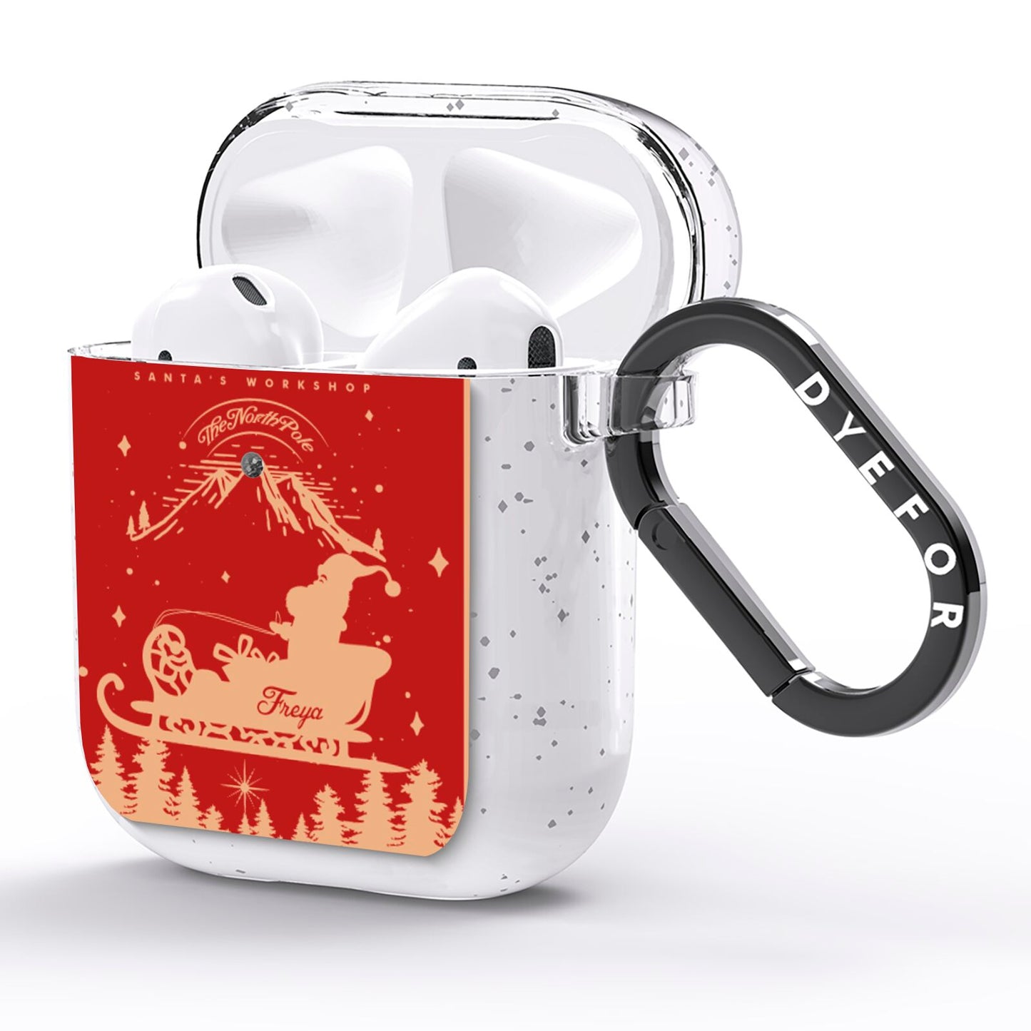 Santas Workshop Personalised AirPods Glitter Case Side Image